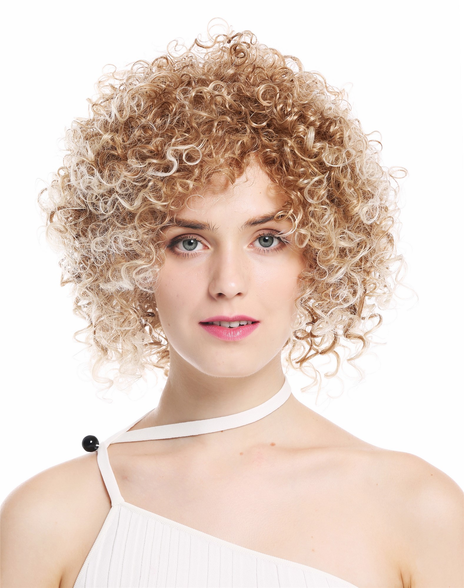 Women's wig lady short voluminous frizzy curly curls blonde mix highlights VK-11, view 2, WIG ME UP: Your Perücken Online Shop Quality Wigs, Ladies, blond mix, curled, short