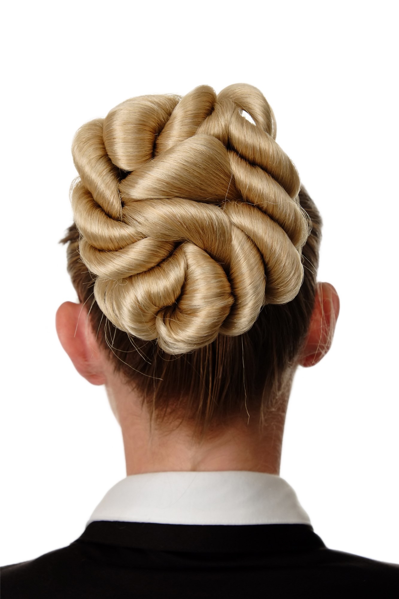 Dutt Haarknoten geflochten große Locken Blond-Mix N794-24BT613, Vorderansicht, WIG ME UP: Ihr Perücken Online Shop geflochtener Dutt Haarteil Goldblond-Platinblond-Mix