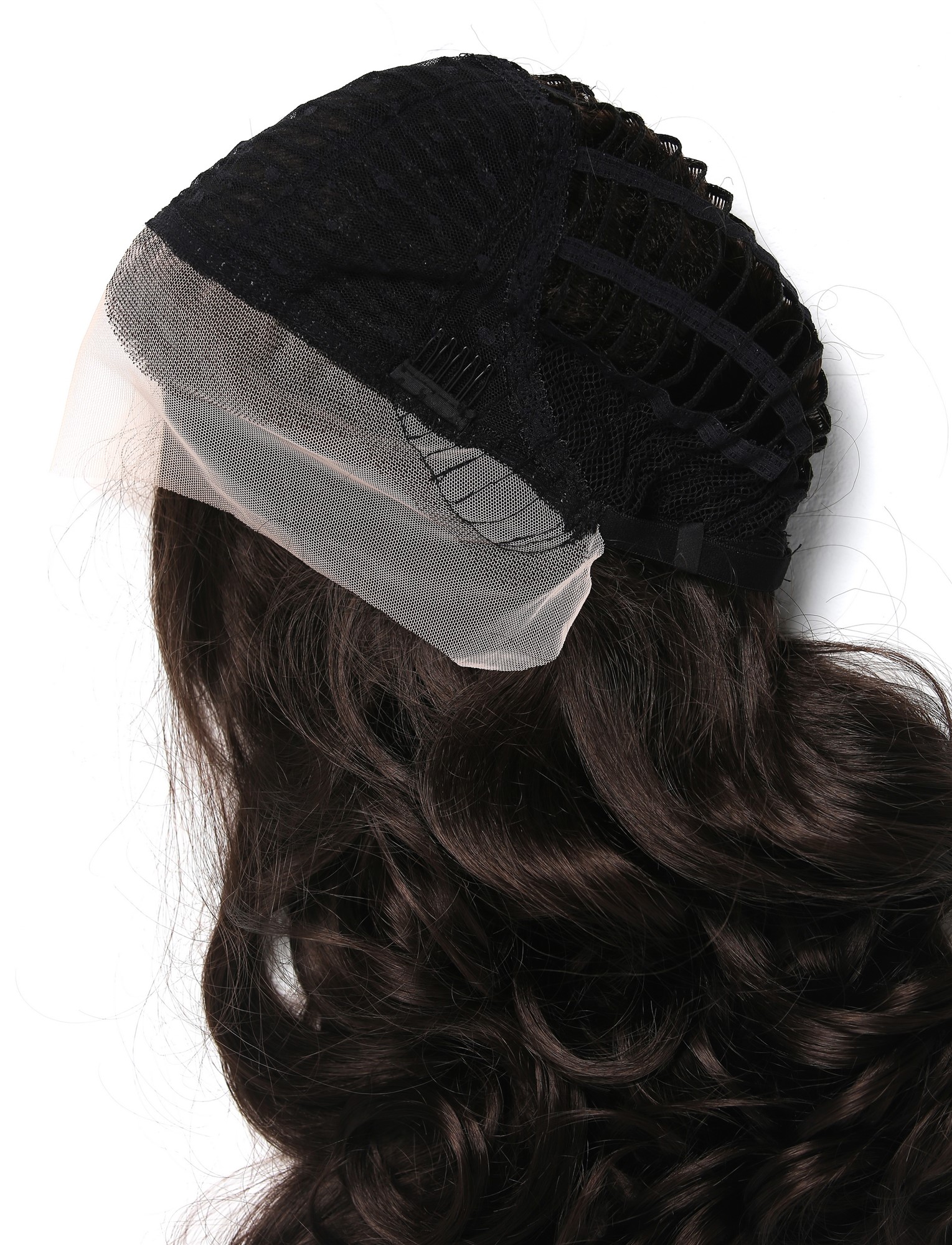 hochwertige Qualitätsperücken, Perücke Lace-Front sehr lang wellig gewellt Mittelscheitel braun ILONA-LF-6-27, Ansicht 7, WIG ME UP: Ihr Perücken Online Shop wellige Tressen-Perücke mit Front-Lace Mittelbraun lange Haare für Damen