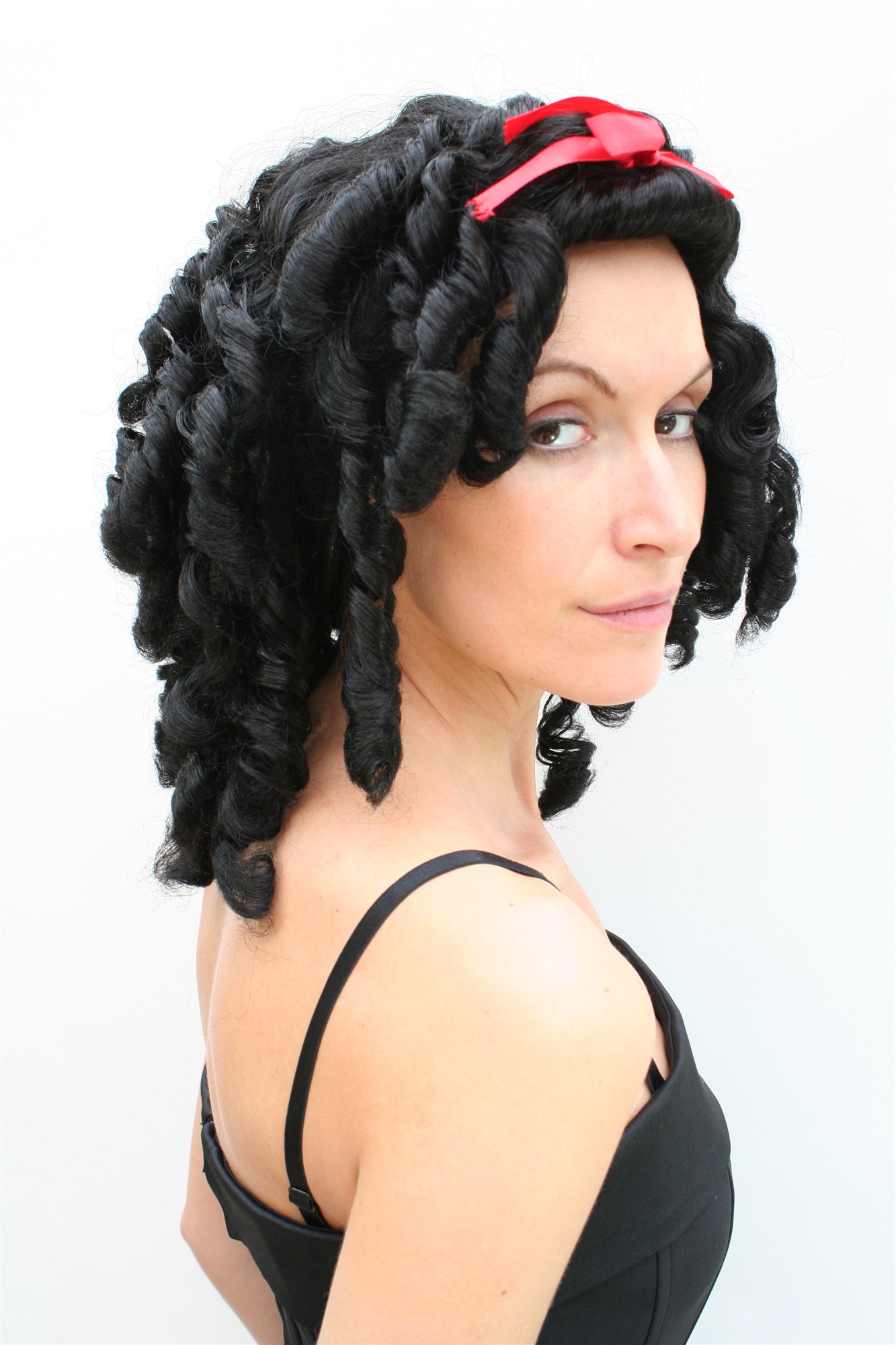 Party/Fancy Dress Lady WIG black colonial civil war VICTORIAN ERA beauty coils curls Gothic Cosplay, view 2, WIG ME UP: Your Perücken Online Shop Party Wig, Ladies, Black, curled, shoulder-length
