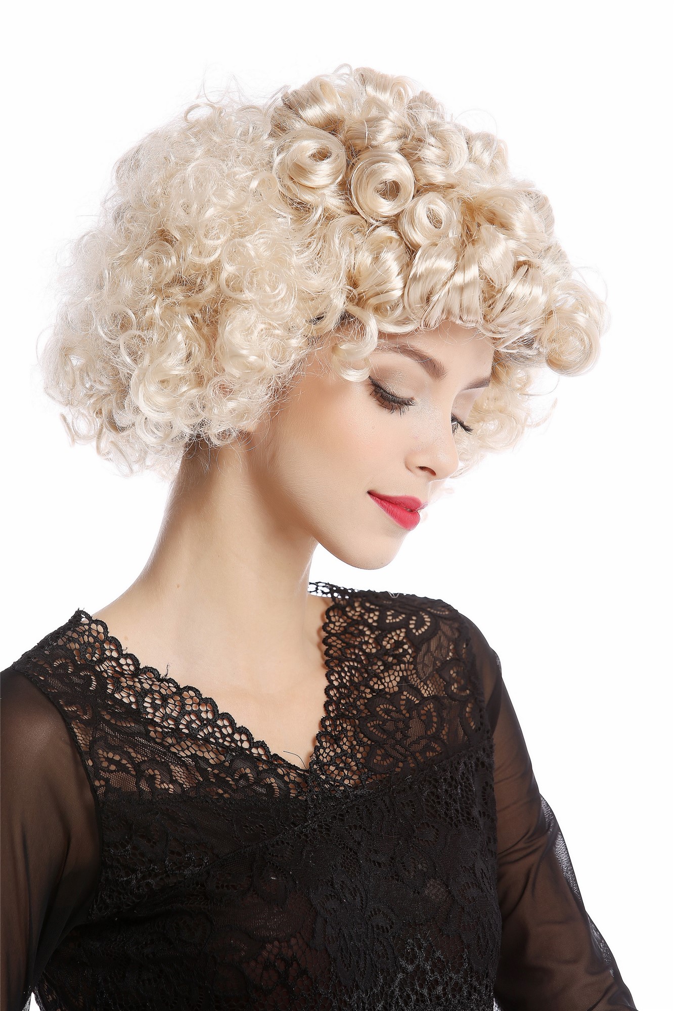günstige Party Perücke, Perücke Locken Blond Kurz 80er G-7-ZA88/ZA66, Ansicht 2, WIG ME UP: Ihr Perücken Online Shop lockige Party Perücke Blond kurze Haare für Damen