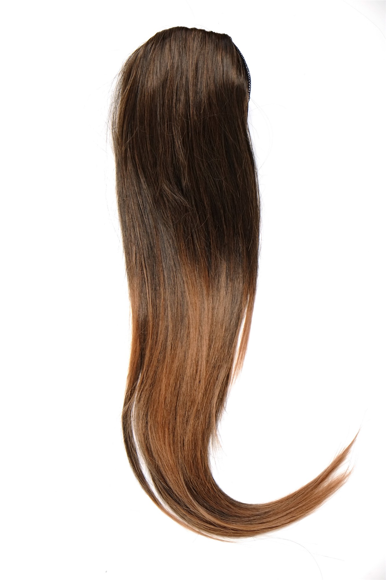 Ponytail clamp combs string straight voluminous very long chestnut brown WK06, view 3, WIG ME UP: Your Perücken Online Shop Ponytails, black-brown mix, straight, long