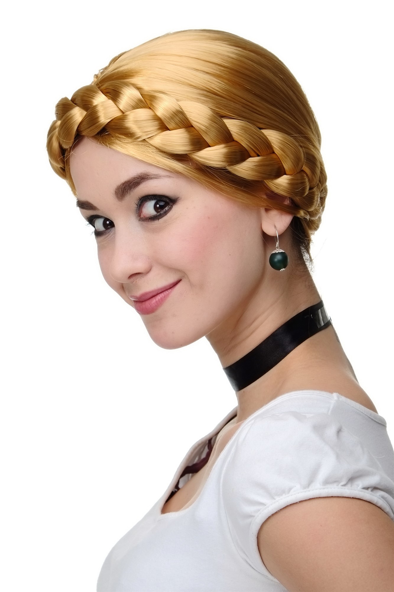Party/Fancy Dress Wig Women Lady thick braid blond traditional German Ukrainian Russian Princess, view 3, WIG ME UP: Your Perücken Online Shop Party Wig, Ladies, Blonde, Braided, short