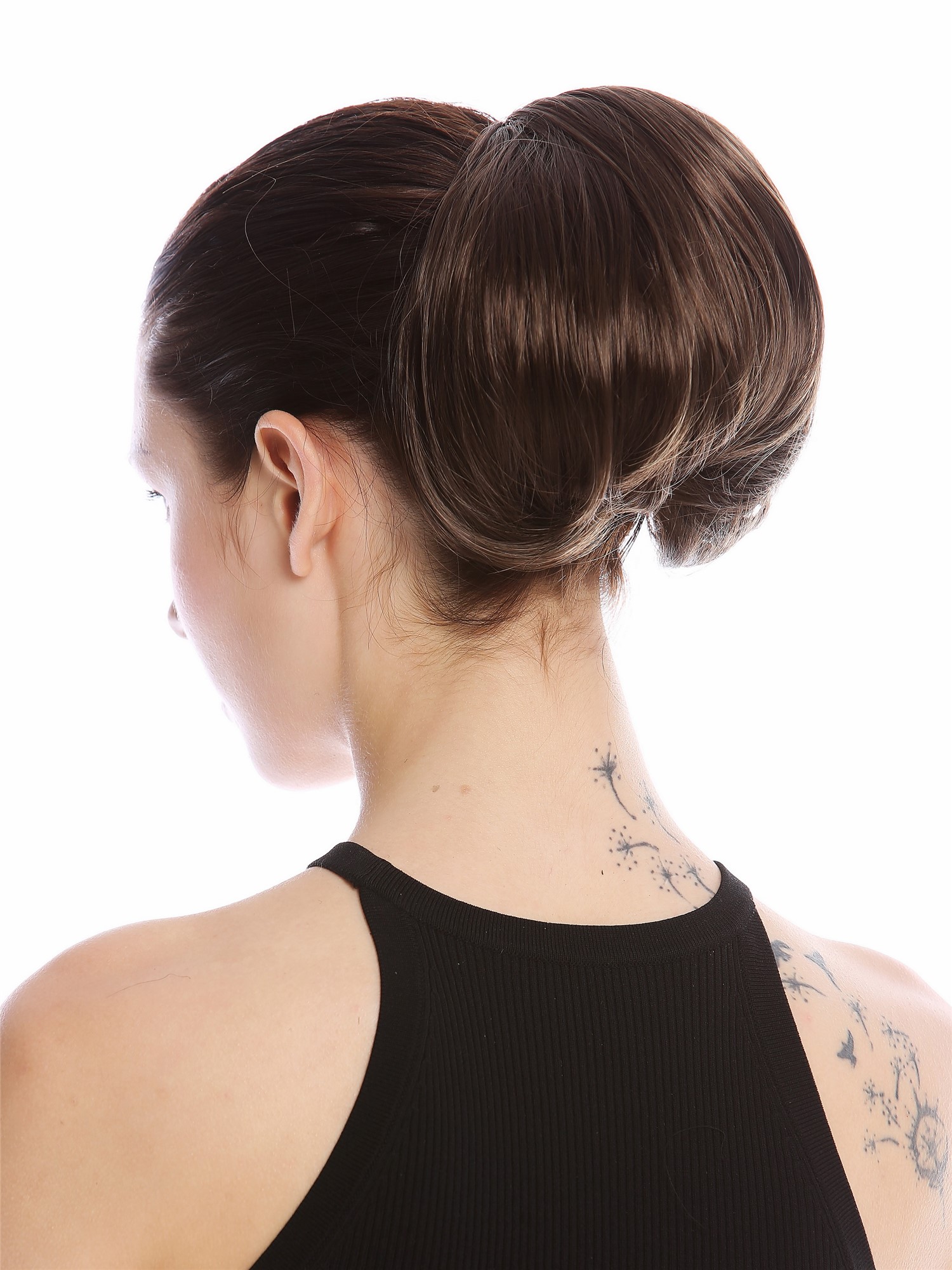 Ponytail Hairpiece short straight voluminous like hair bun medium brown 909AB, view 3, WIG ME UP: Your Perücken Online Shop Ponytails, dark ash brown, curled, short
