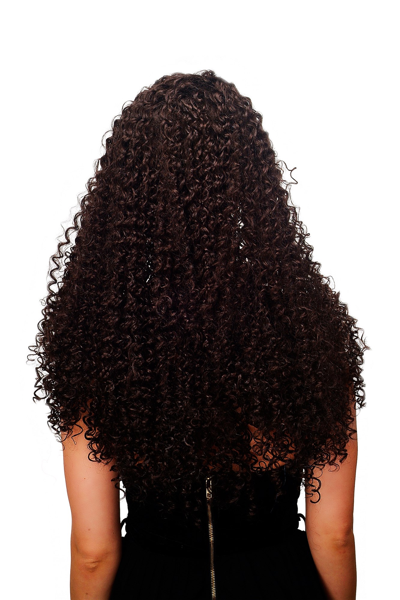 hochwertige Qualitätsperücken, Perücke Karibik dunkelbraun Kinks Locken Latina BA-1-4, Ansicht 5, WIG ME UP: Ihr Perücken Online Shop lockige Tressen-Perücke Braun lange Haare für Damen