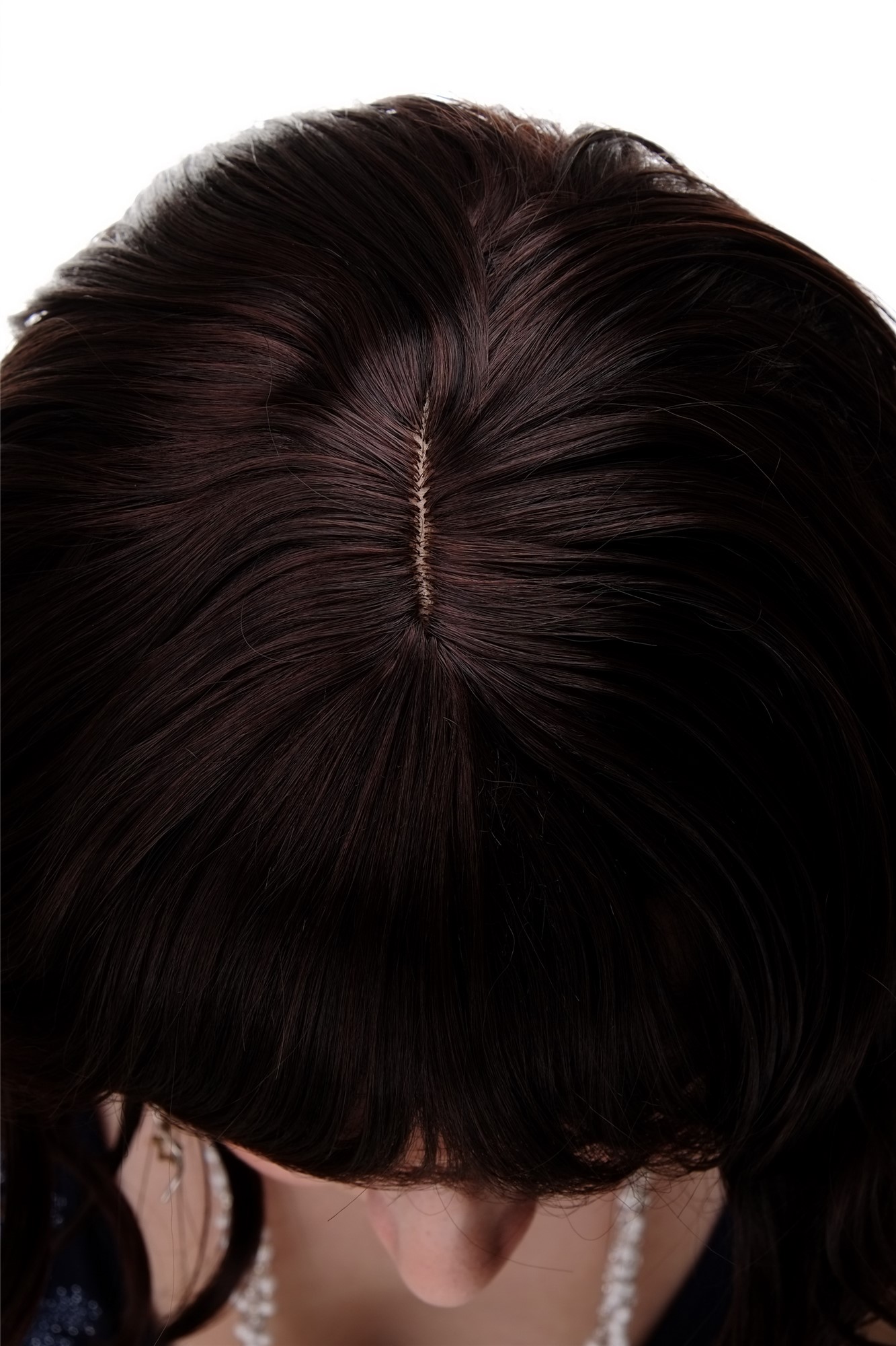 hochwertige Qualitätsperücken, Wellige halblange Damen Perücke natürlicher Braun-Mix 5019-2T33, Ansicht 5, WIG ME UP: Ihr Perücken Online Shop wellige Tressen-Perücke mit Kopfhaut-Imitat Schwarzbraun-Mahagonibraun-Mix lange Haare für Damen