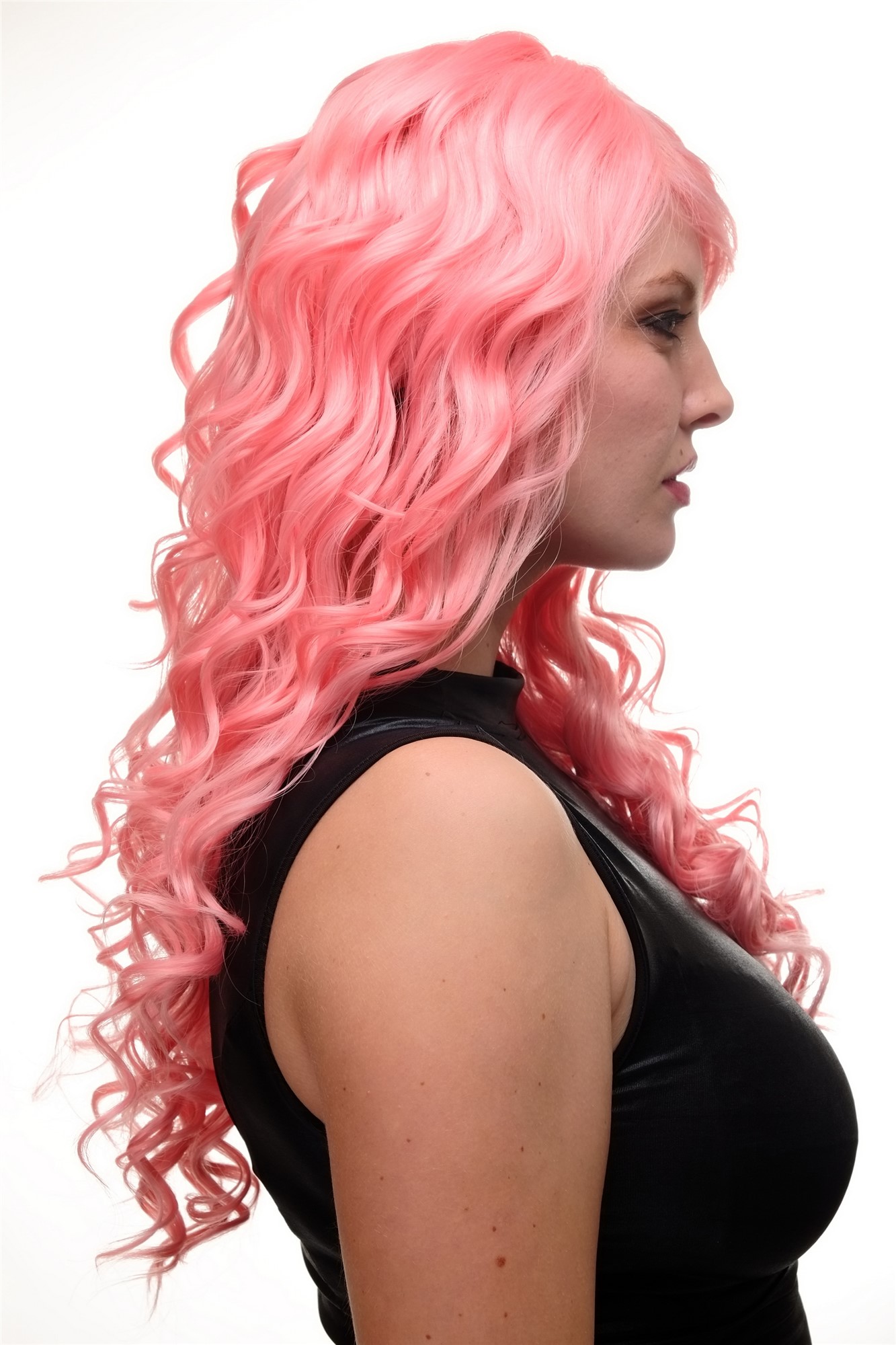 hochwertige Qualitätsperücken, Perücke Rosa lang Locken Scheitel GF-W2169-TF2317-T6141, Ansicht 2, WIG ME UP: Ihr Perücken Online Shop lockige Tressen-Perücke Rosa-Mix lange Haare für Damen