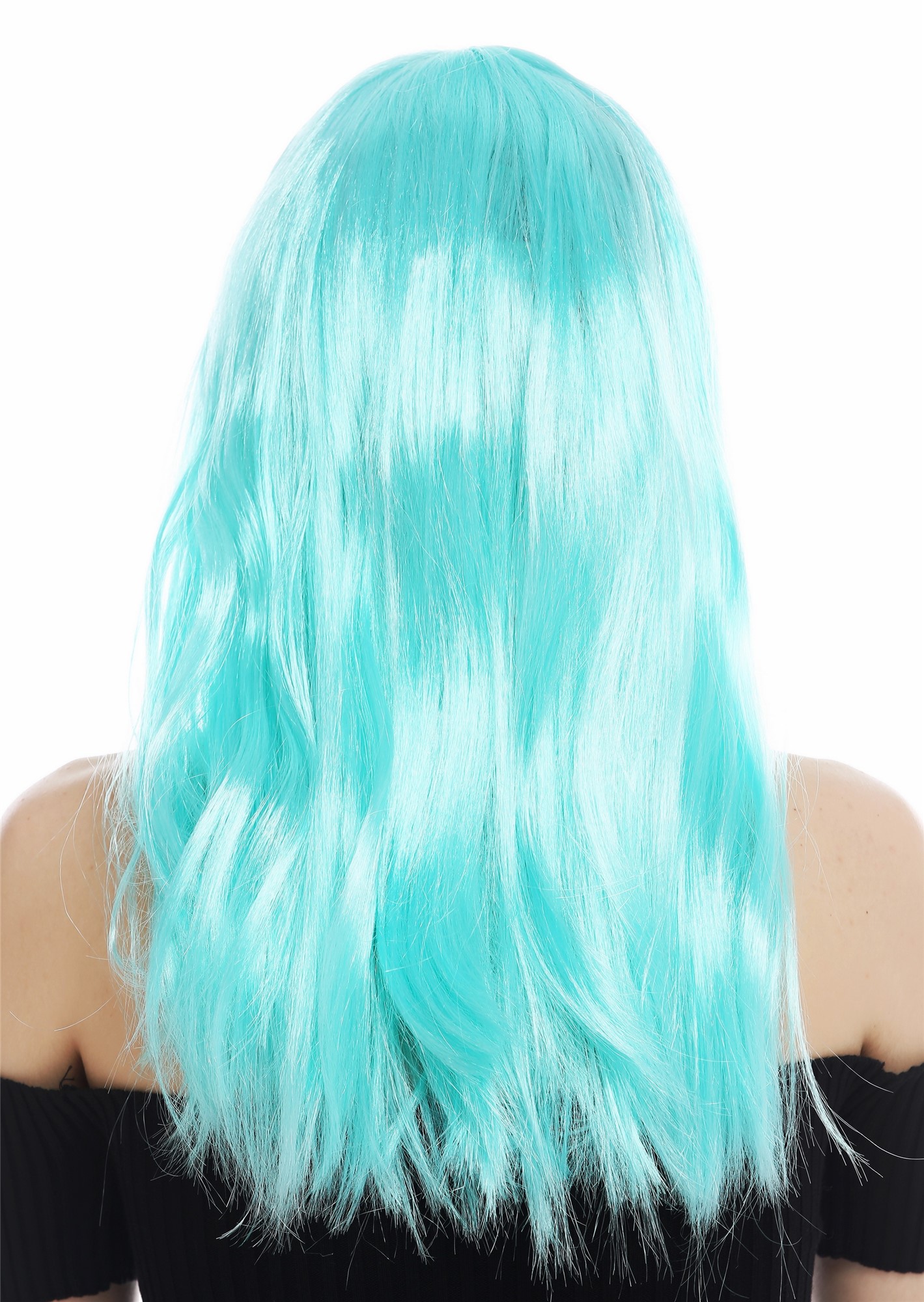 Wig carnival Halloween women ladies long sleek straight fringe light blue 32582 , view 6, WIG ME UP: Your Perücken Online Shop Party Wig, Ladies, turquoise blue, straight, long