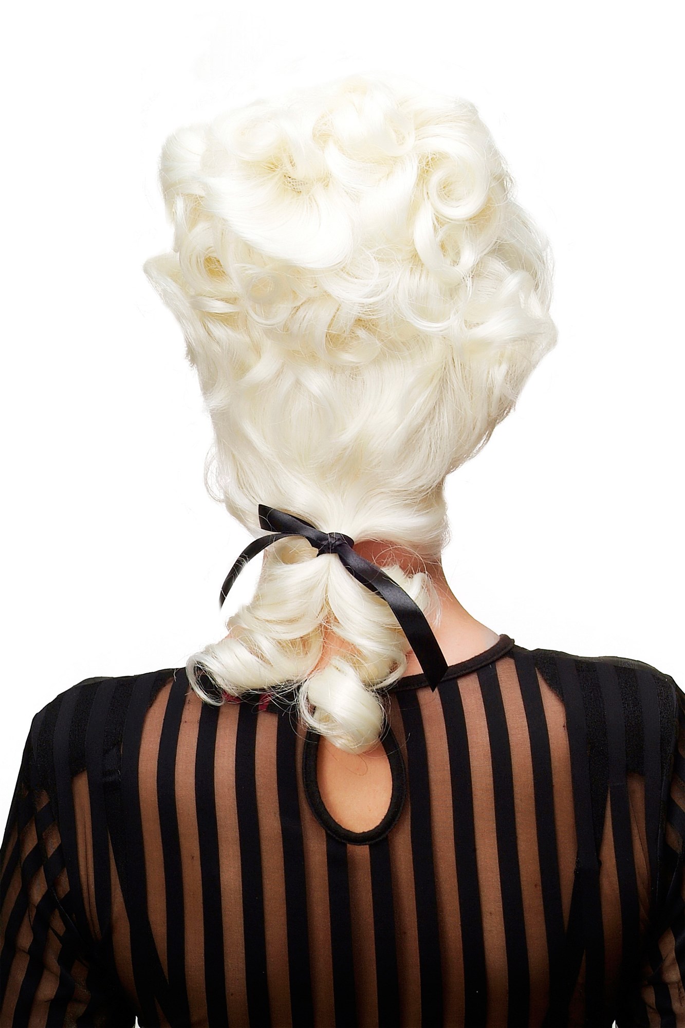 hochwertige Qualitätsperücken, Perücke Turmfrisur Barock Weißblond Hellblond L.COLONIAL.Lady-1001, Ansicht 3, WIG ME UP: Ihr Perücken Online Shop lockige Tressen-Perücke Hellblond schulterlange Haare für Damen