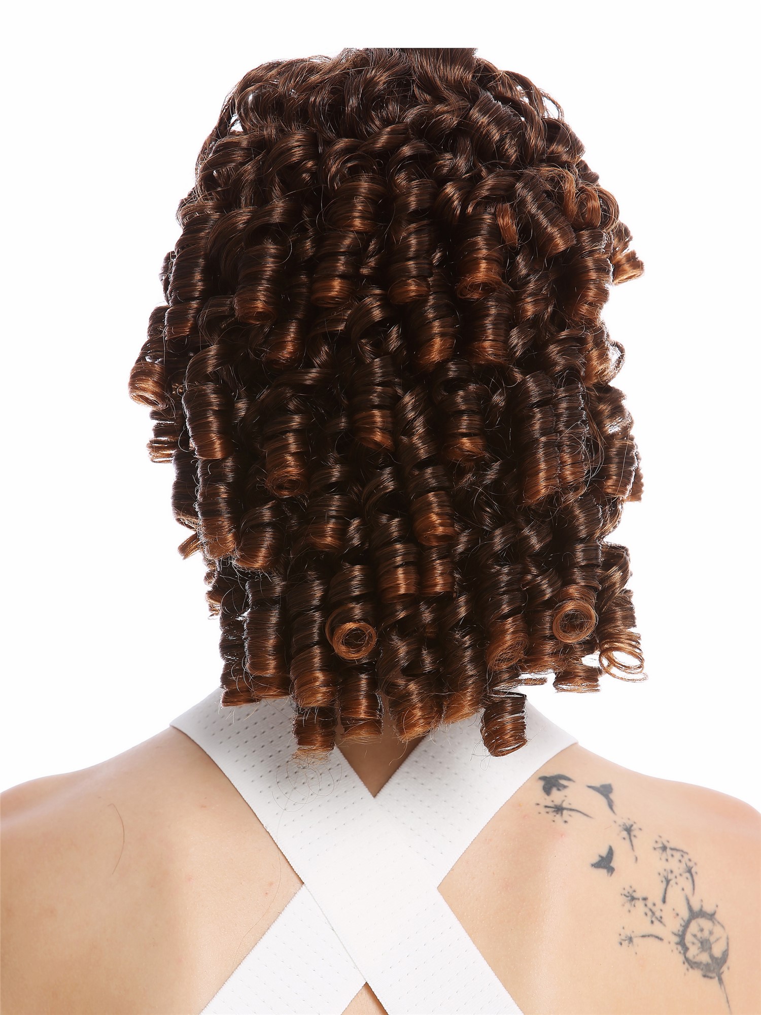 hochwertiger Zopf Pferdeschwanz Korkenzieher-Locken lockig Kastanie N900A+2-V-2T30, Ansicht 2, WIG ME UP: Ihr Perücken Online Shop glattes Zopf-Haarteil Braun-Mix 30 cm lang