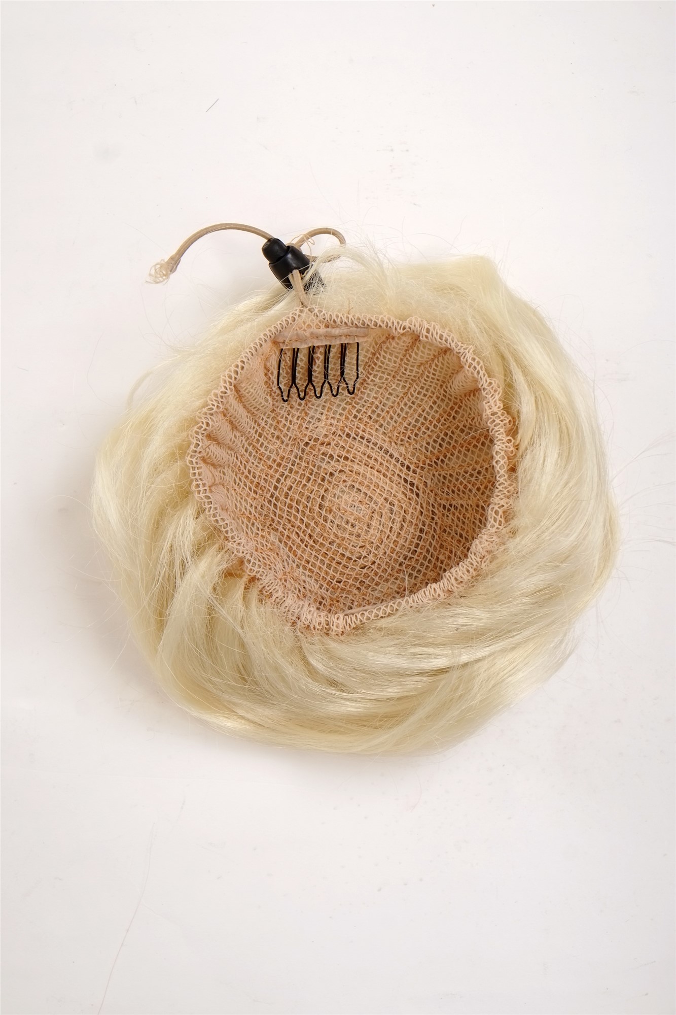 glatter Dutt Haarteil Platinblond
