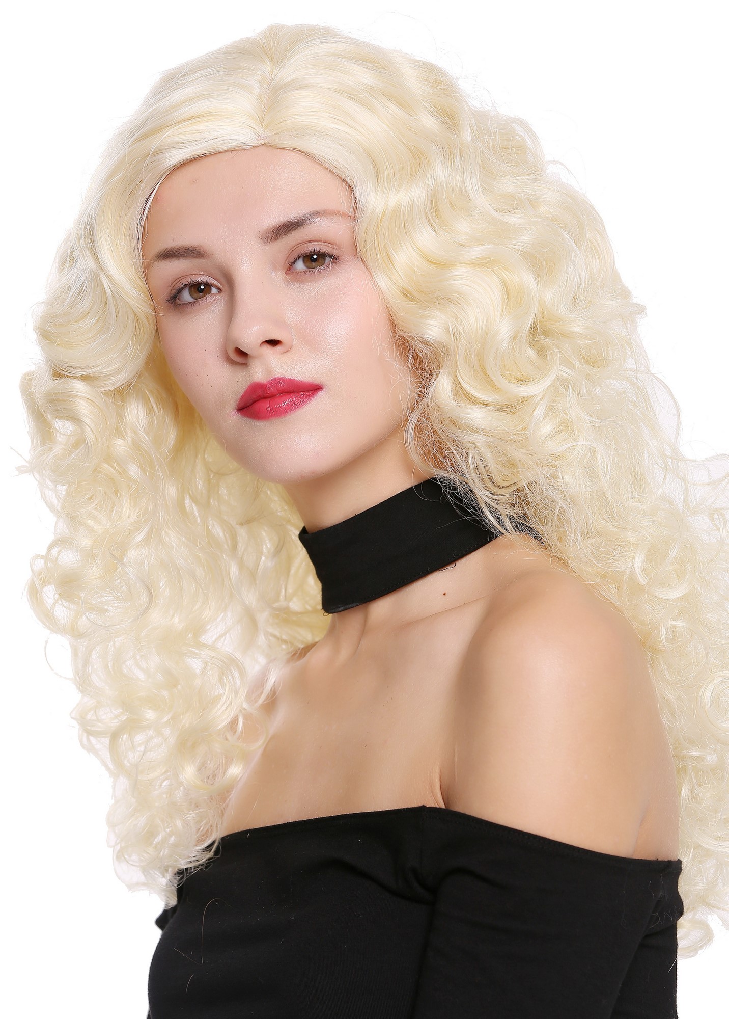 hochwertige Qualitätsperücken, Perücke Lang Volumen Seitenscheitel Hellblond 1355AB-763, Ansicht 3, WIG ME UP: Ihr Perücken Online Shop lockige Tressen-Perücke mit Kopfhaut-Imitat Hellblond-Goldblond-Mix lange Haare für Damen