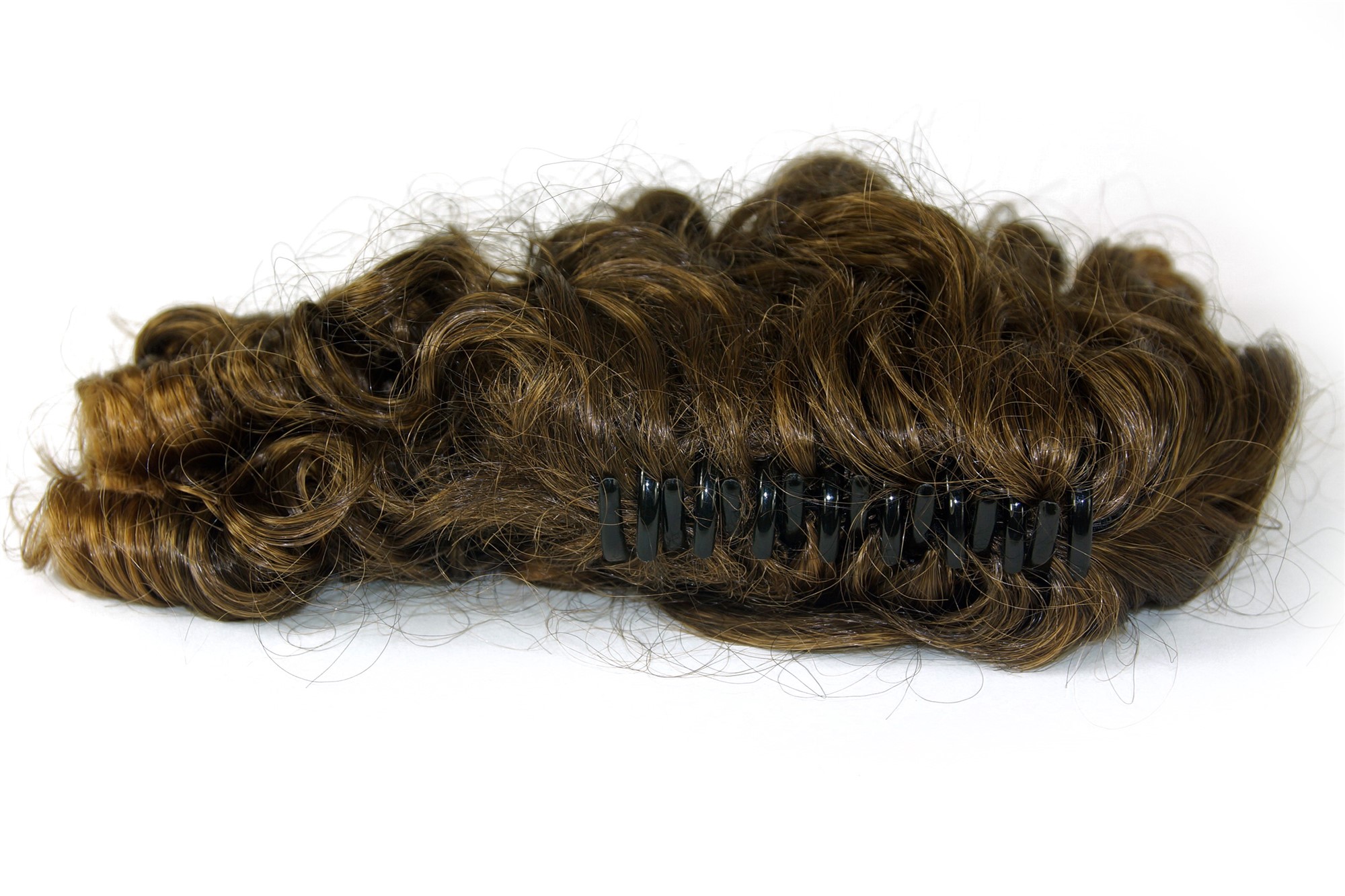 Hairpiece ponytail voluminous curled ringlets dark brown blond highlights SC-31 , view 6, WIG ME UP: Your Perücken Online Shop Ponytails, brown-blonde mix, curled, short