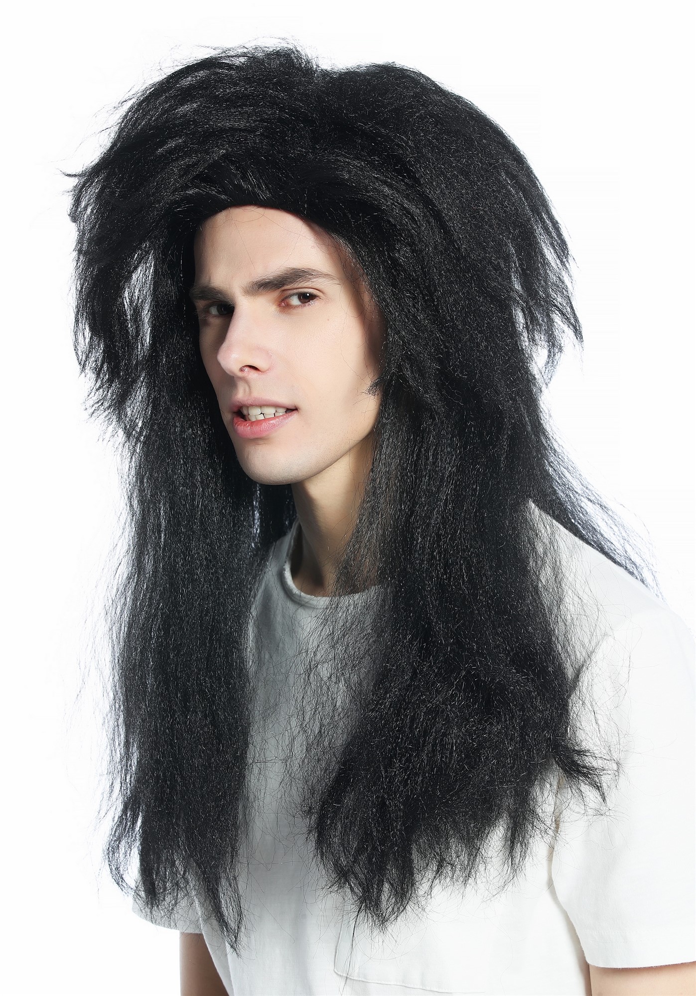 wellige Party Perücke Schwarz lange Haare Unisex