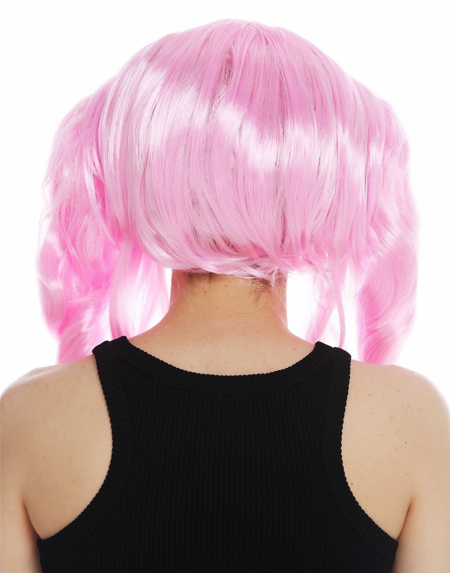 günstige Party Perücke, Perücke Zöpfe Pink Rosa Gothic Lolita 31651-PC28, Ansicht 6, WIG ME UP: Ihr Perücken Online Shop lockige Party Perücke Hellrosa schulterlange Haare für Damen