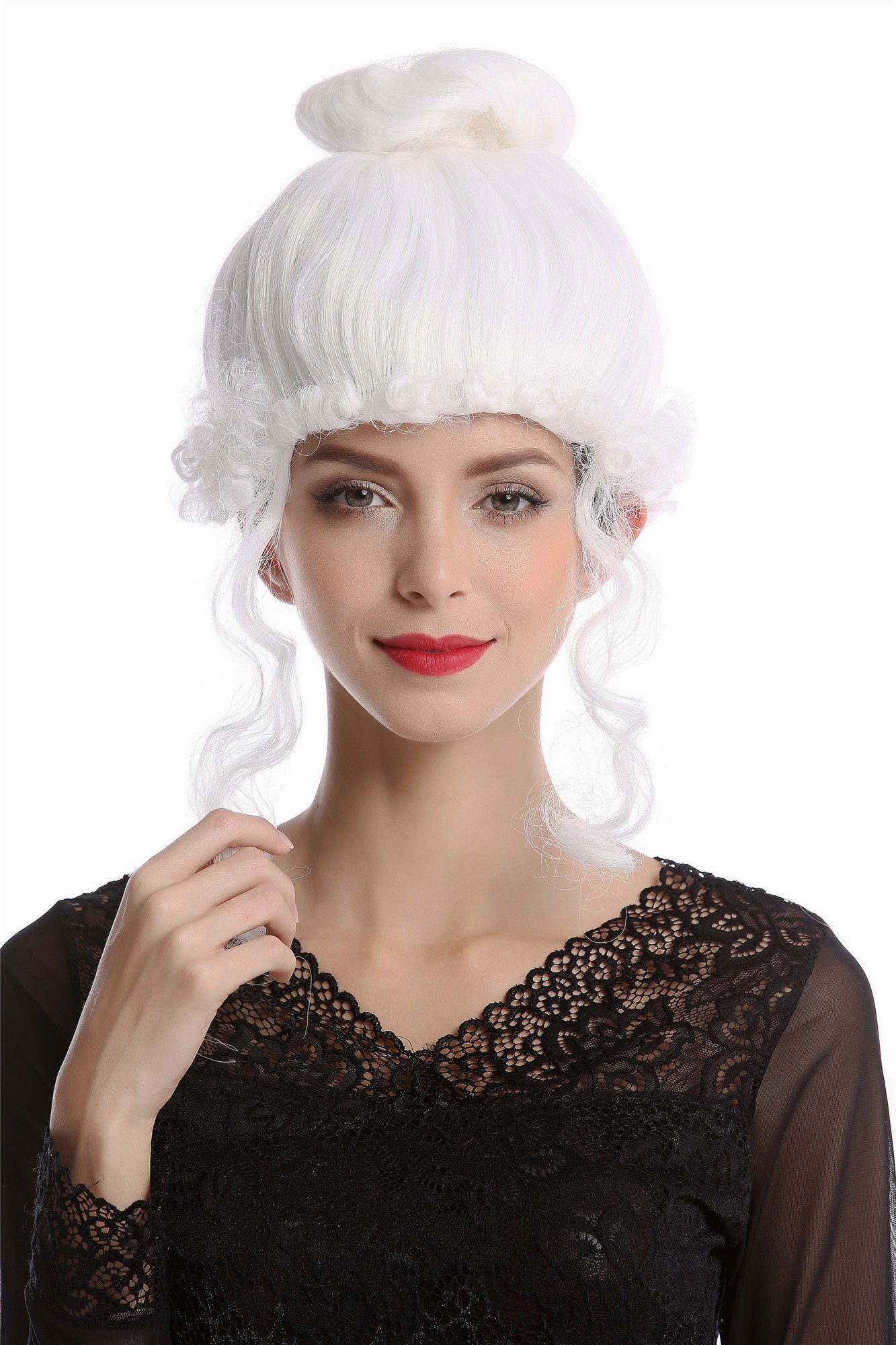 Party Wig, Ladies, White, curled, short