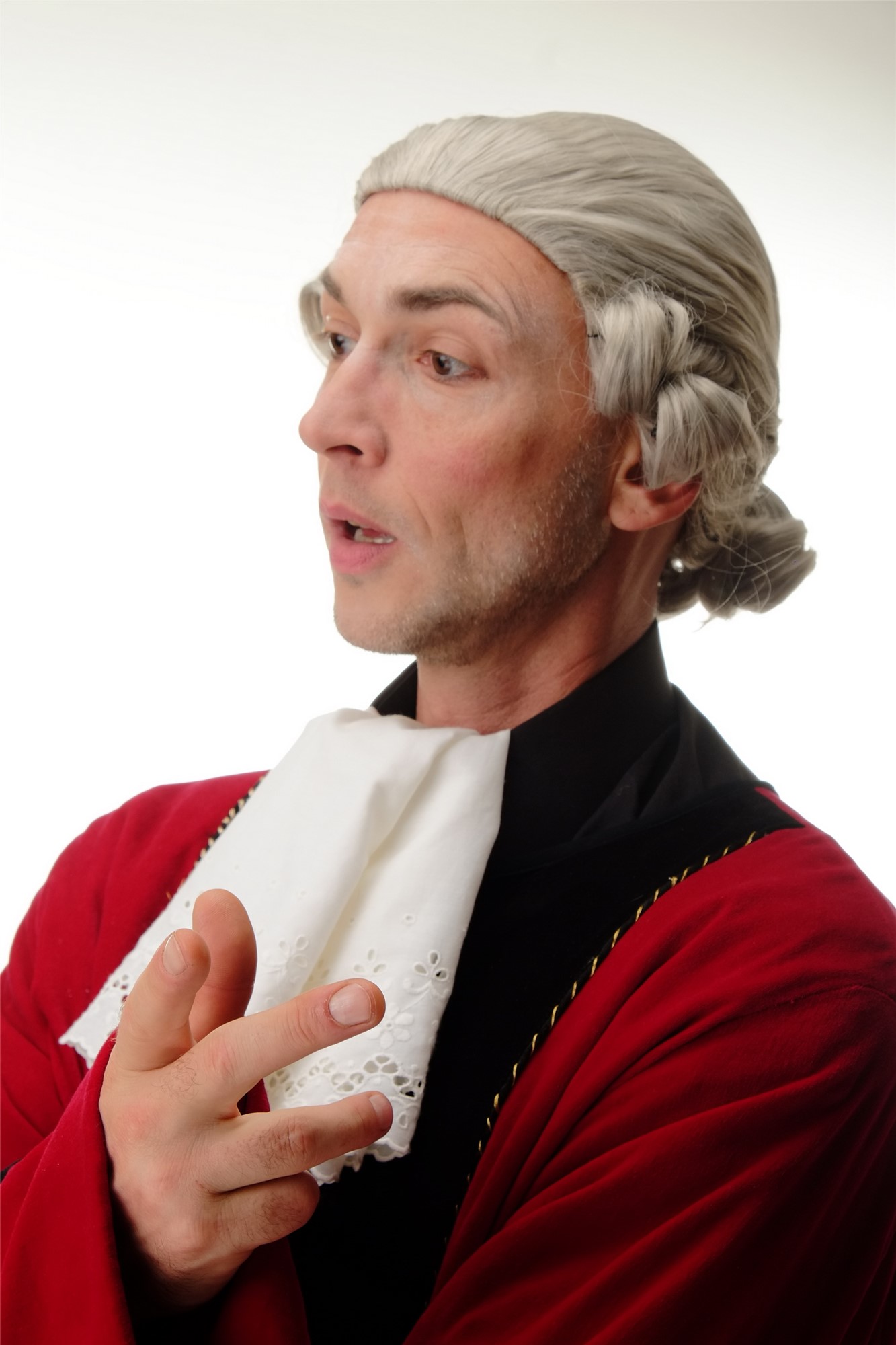 Men Man wig historic baroque lord noble duke king loight silver gray grey F2588, view 2, WIG ME UP: Your Perücken Online Shop Quality Wigs, Men, Grey, wavy, short