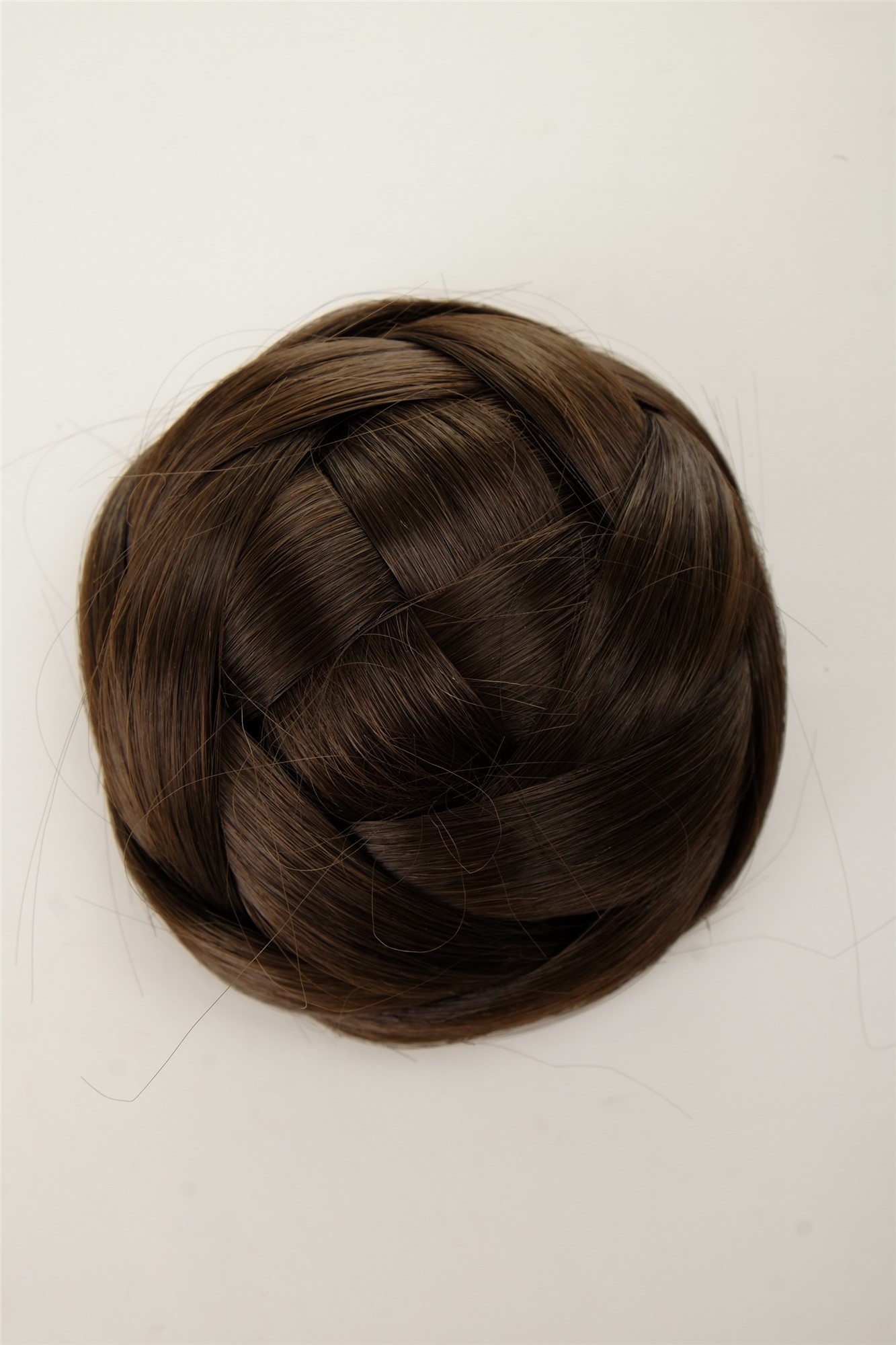 Hair Bun, medium brown, Braided, short