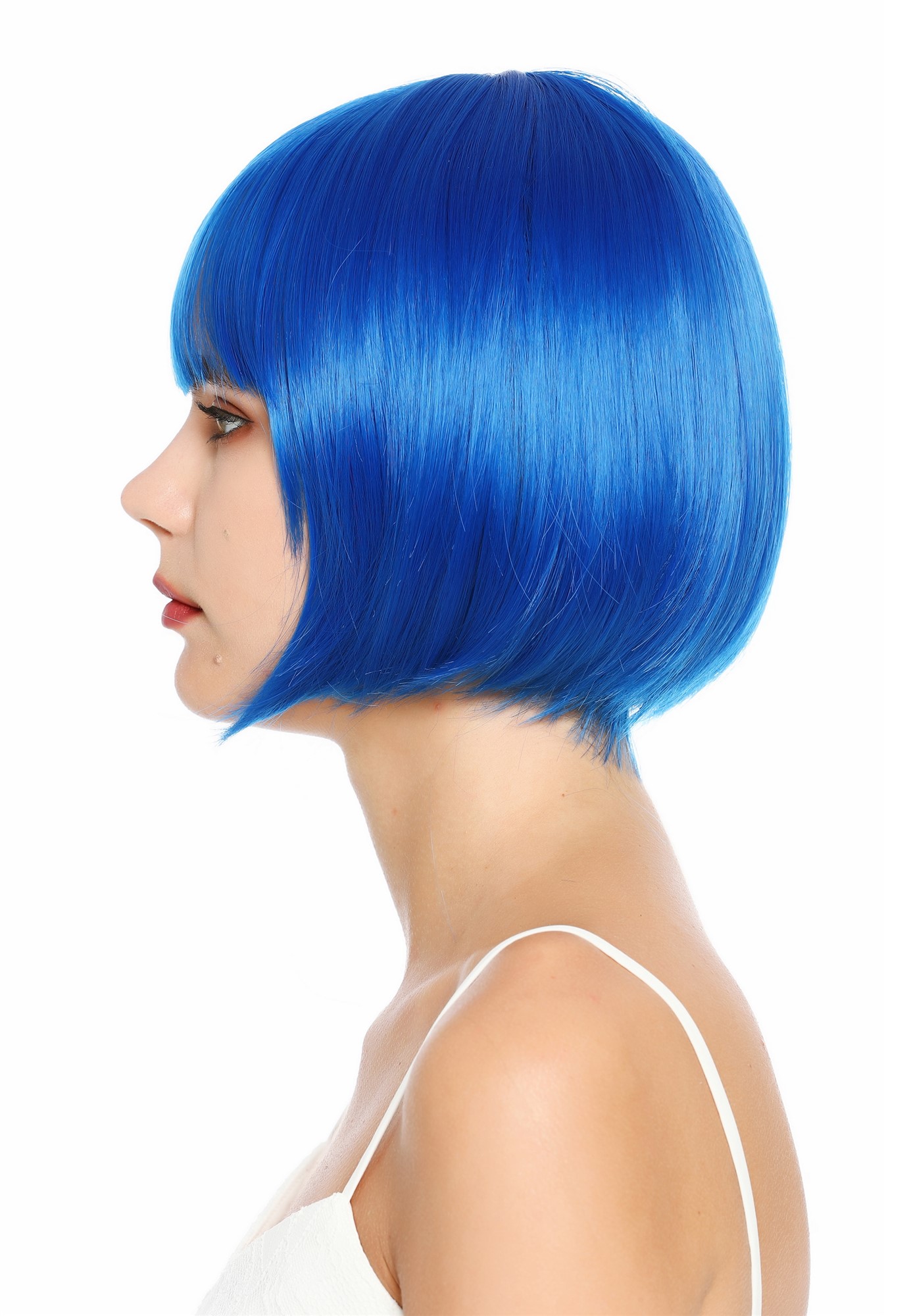 Damenperücke kurz Bob Pony glatt blau SZL0751-DHT2517
