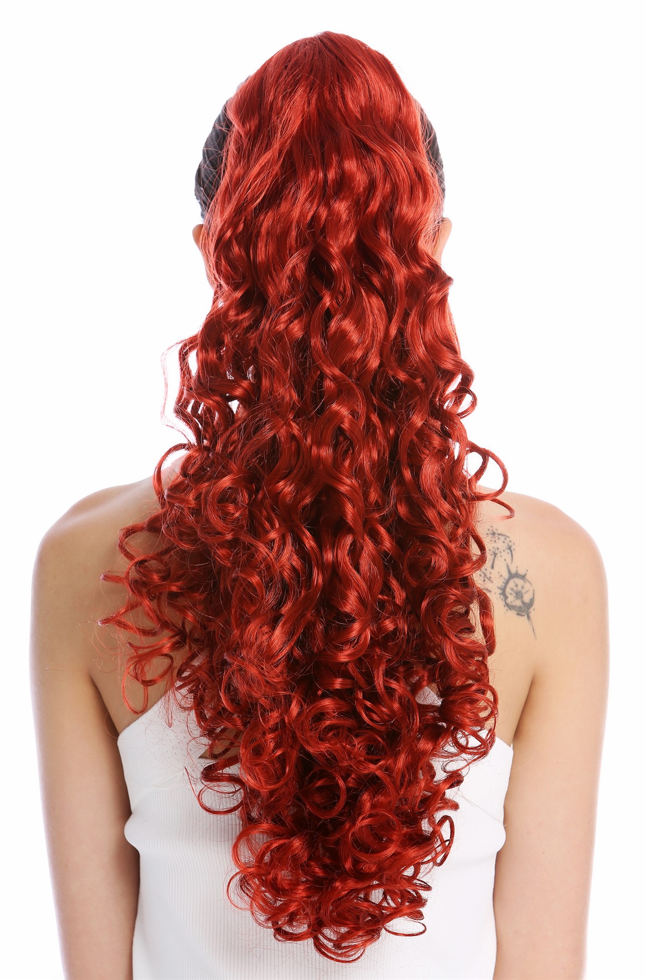 Ponytail Hairpiece Combs & Clamp very long voluminous curled red 23" MKB-21, view 2, WIG ME UP: Your Perücken Online Shop Ponytails, fire red, wavy, long