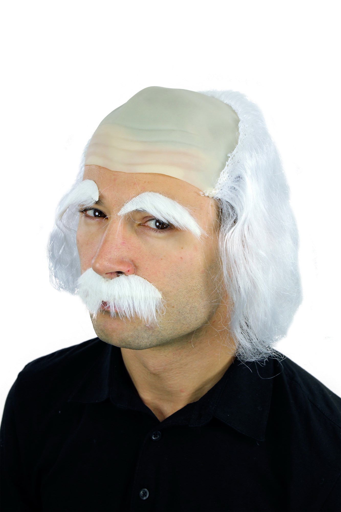Halloween Wig & Mustache Grandpa Grampa Old Professor Mad Scientist grey 3893, view 2, WIG ME UP: Your Perücken Online Shop Party Wig, Men, White, straight, short
