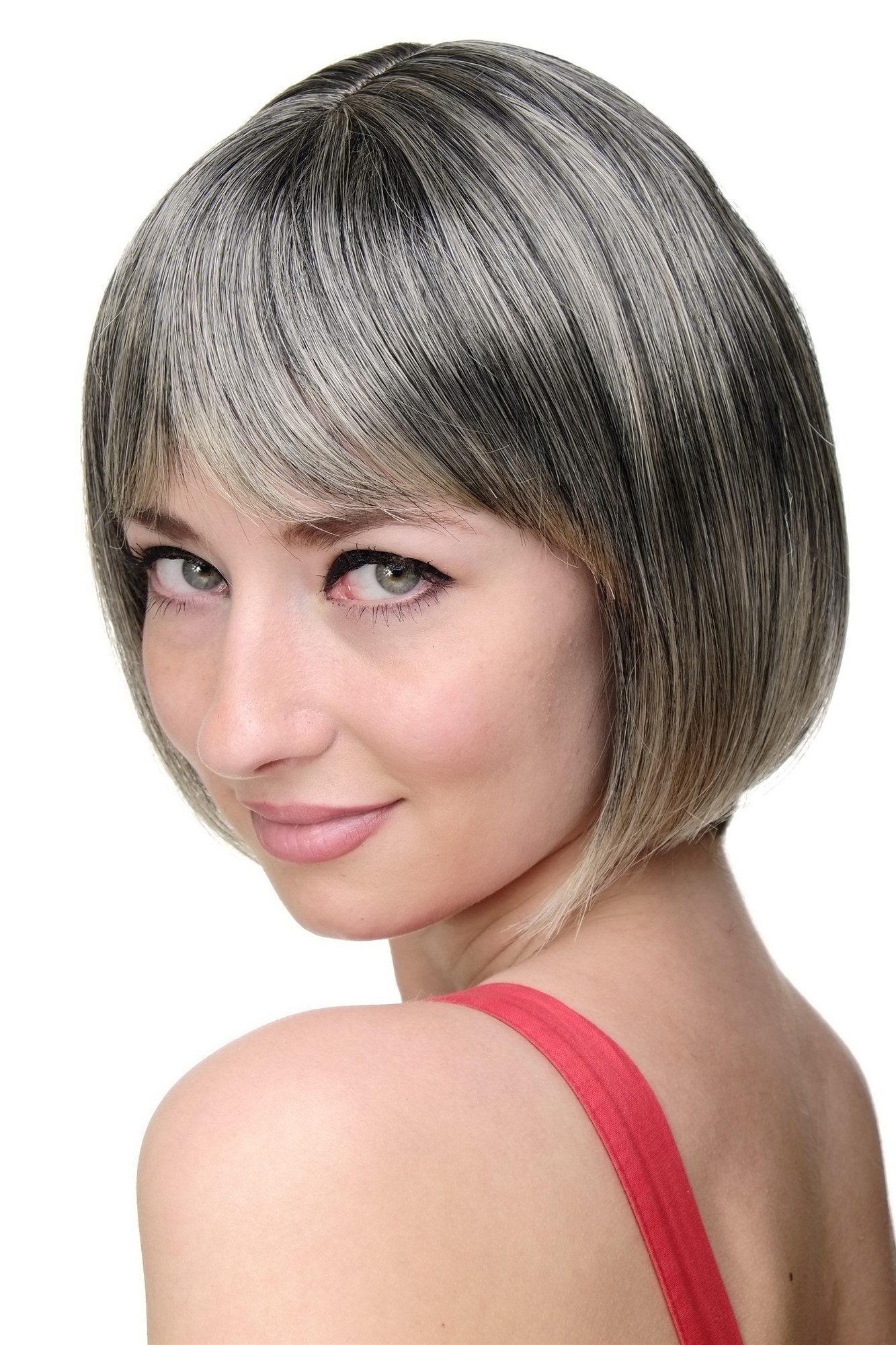 Lady  Wig short Page Bob fringe bangs black with blond highlights strands 703-1T228, view 3, WIG ME UP: Your Perücken Online Shop Quality Wigs, Ladies, black-light blonde, straight, short