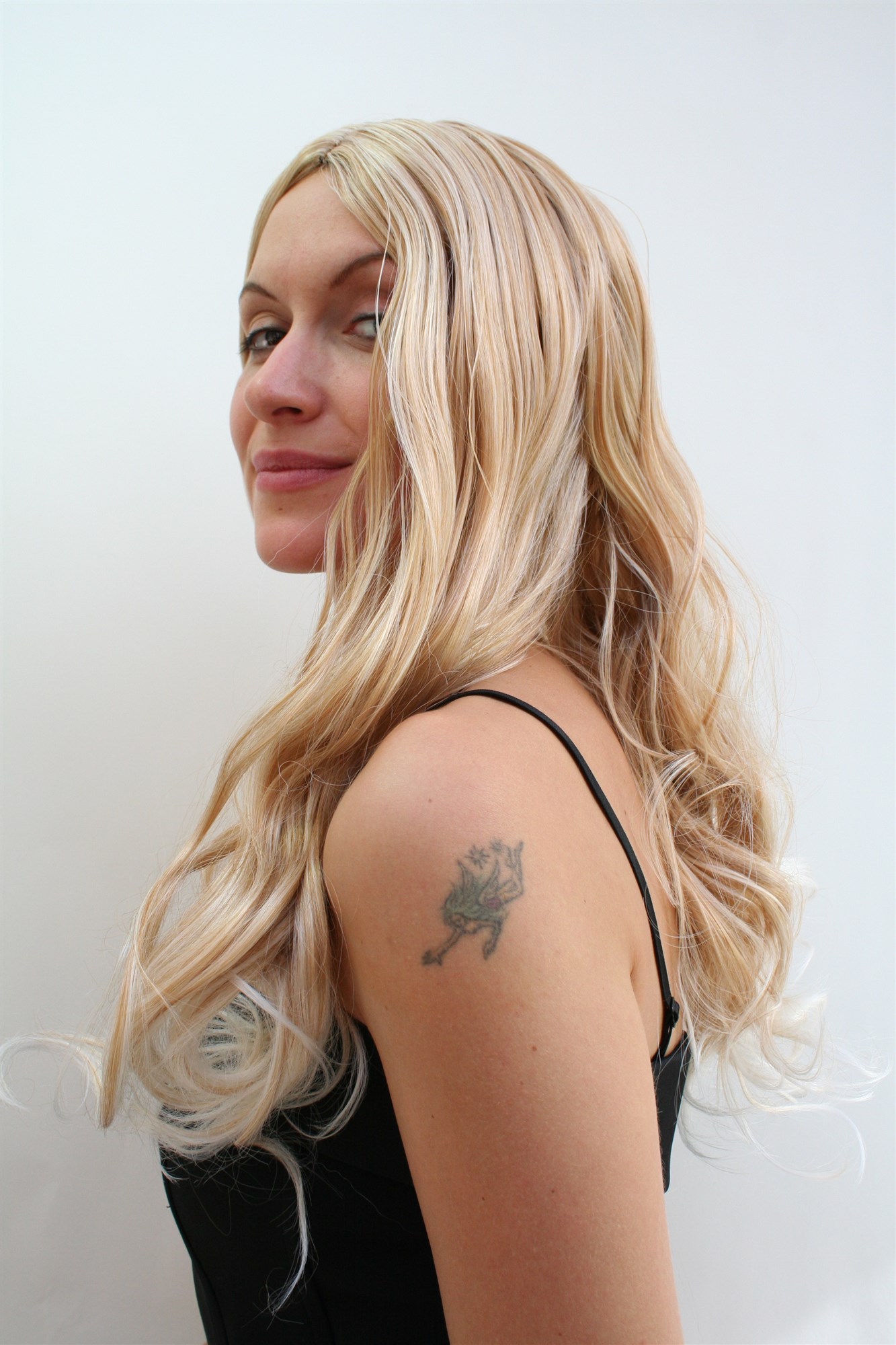 Party/Fancy Dress SEXIEST Lady WIG very long MIXED BLOND platinum slighty wavy ends middle parting, view 2, WIG ME UP: Your Perücken Online Shop Party Wig, Ladies, medium blonde-light blonde mix, wavy, long