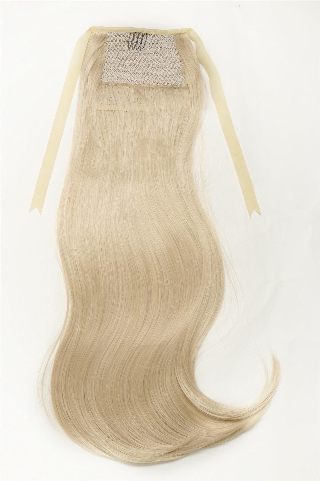 hochwertiges Haarteil Zopf Kamm & Band langes glattes Haar Gold-Lichtblond D13001-88E, Ansicht 3, WIG ME UP: Ihr Perücken Online Shop glattes Zopf-Haarteil Gold-Lichtblond 65 cm lang