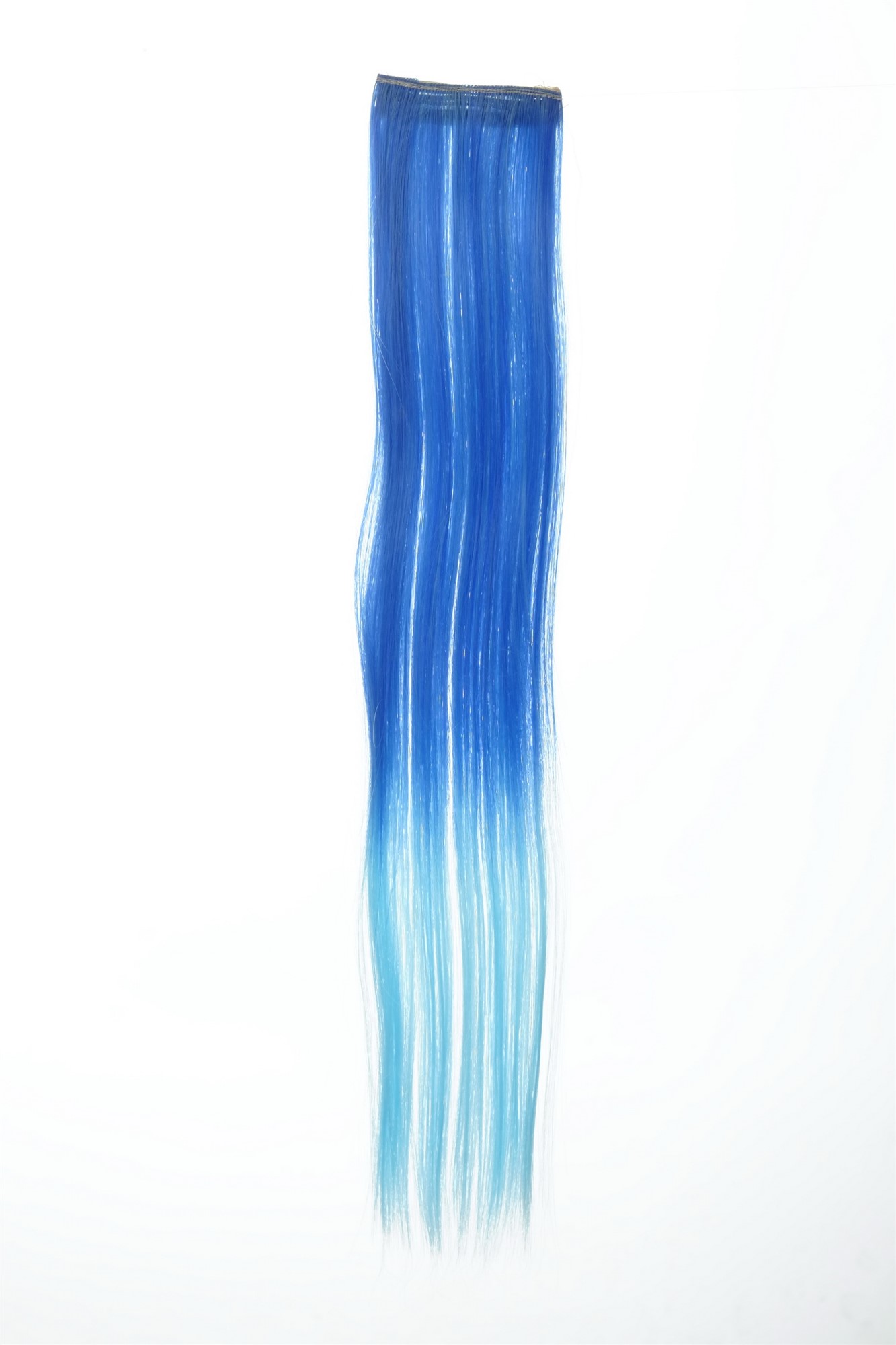 2 Clips Extension Strähne glatt 45 cm Ombre Blau YZF-P2S18P-TF2517TTF2513B, Ansicht 2, WIG ME UP: Ihr Perücken Online Shop glatte Extensions Ultramarinblau-Neonblau-Mix 45 cm lang