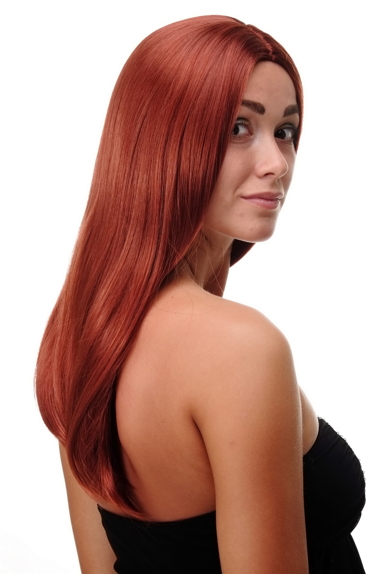 Quality Wigs, Ladies, dark copper red, straight, long