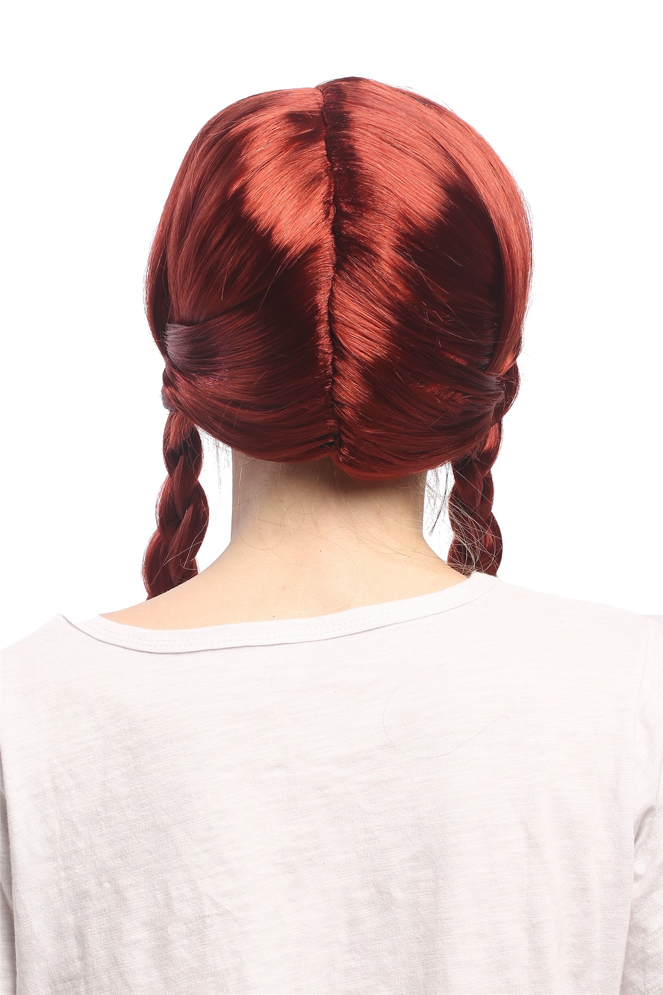 Party Wig, Ladies, Red, Braided, long