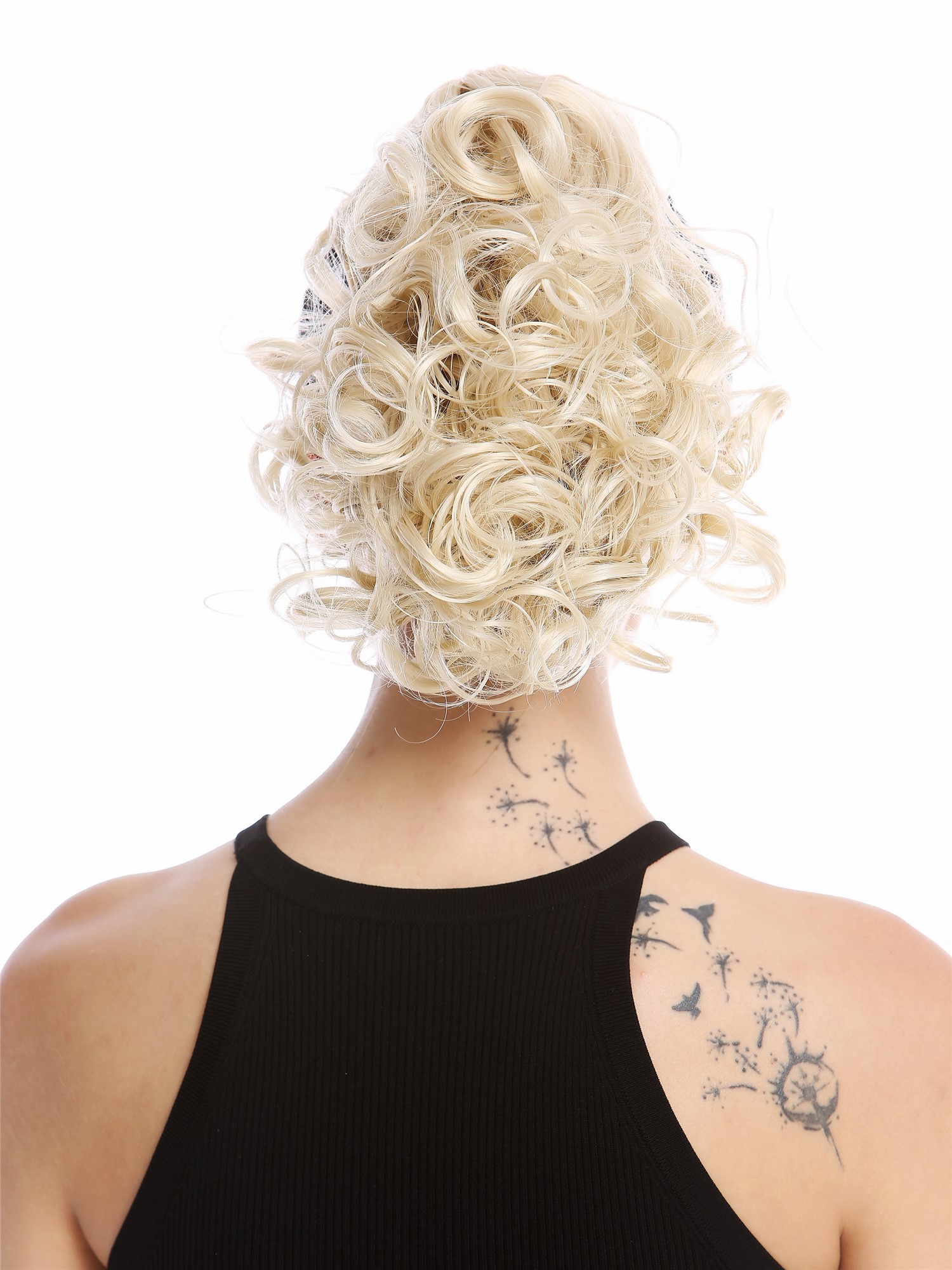 Ponytail Hairpiece optional Combs & Clamp short voluminous bright blonde MKB-22, view 2, WIG ME UP: Your Perücken Online Shop Ponytails, light blonde, curled, short