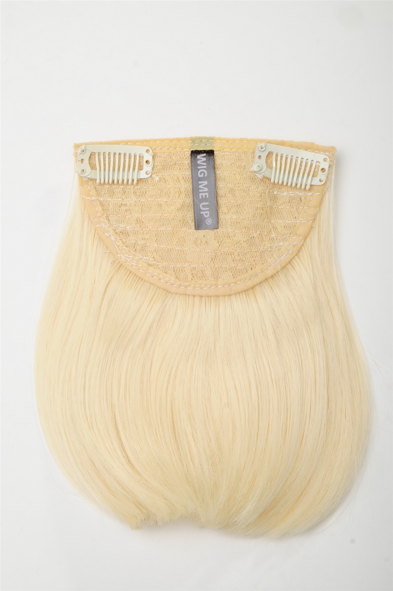 Clip-In Pony Scheitel hitzebeständig Faser Blond Hellblond YZF-3038-88, Ansicht 2, WIG ME UP: Ihr Perücken Online Shop glatter Clip-In Pony Lichtblond 17 cm lang