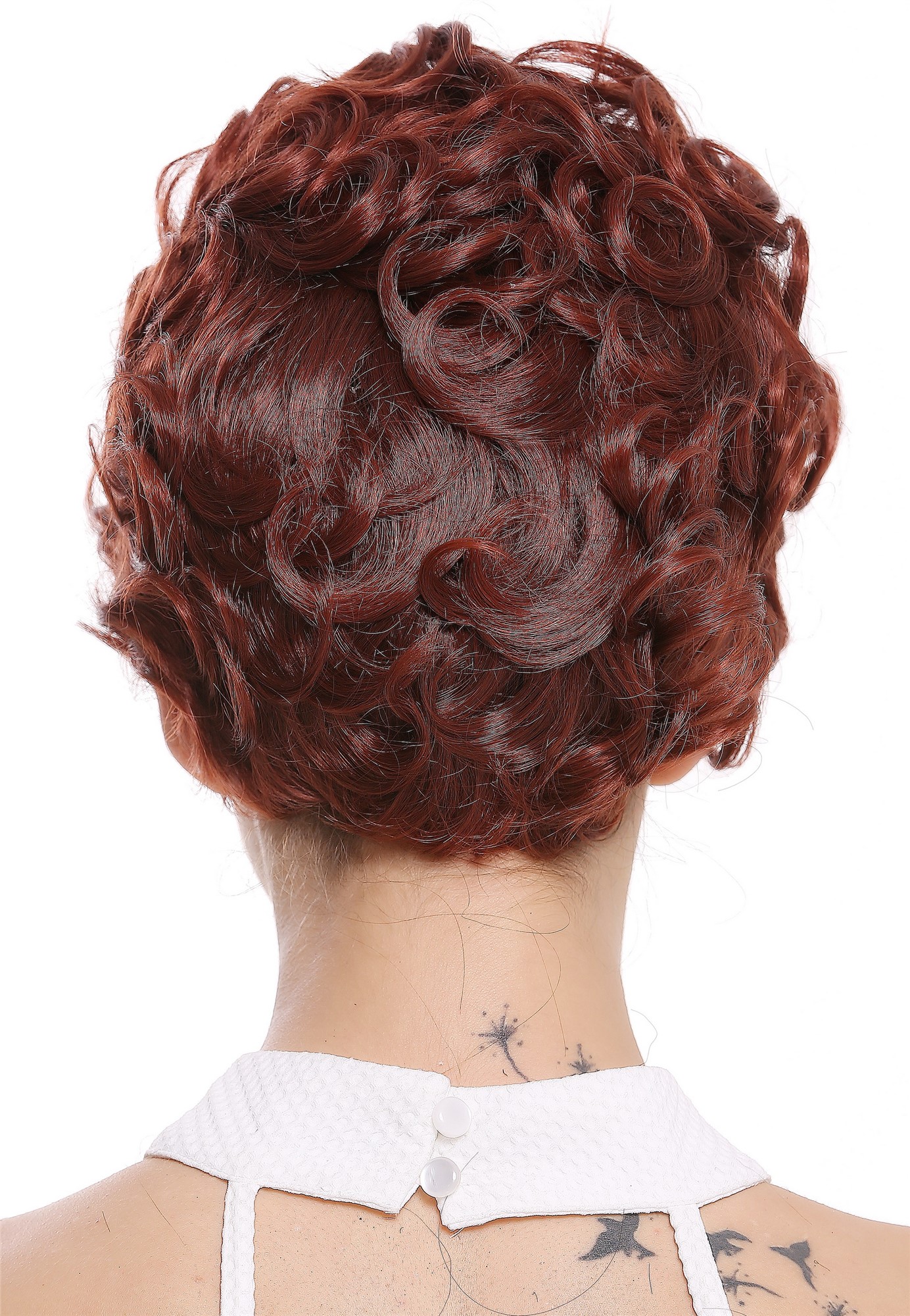 hochwertige Qualitätsperücken, Perücke kurz Locken gelockt Mahagoni Rot Braun Mix DW-2740-33BT130, Ansicht 3, WIG ME UP: Ihr Perücken Online Shop lockige Tressen-Perücke Mahagonibraun-Kupferrot-Mix kurze Haare für Damen