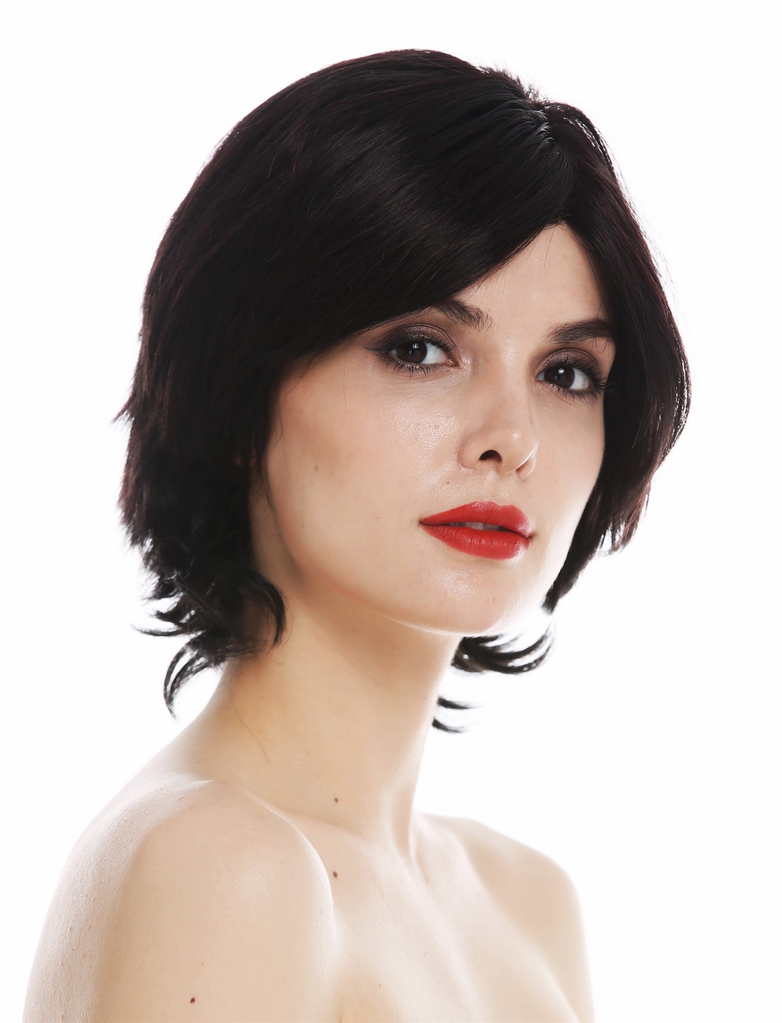 Quality Wigs, Ladies, black-red mix, straight, short