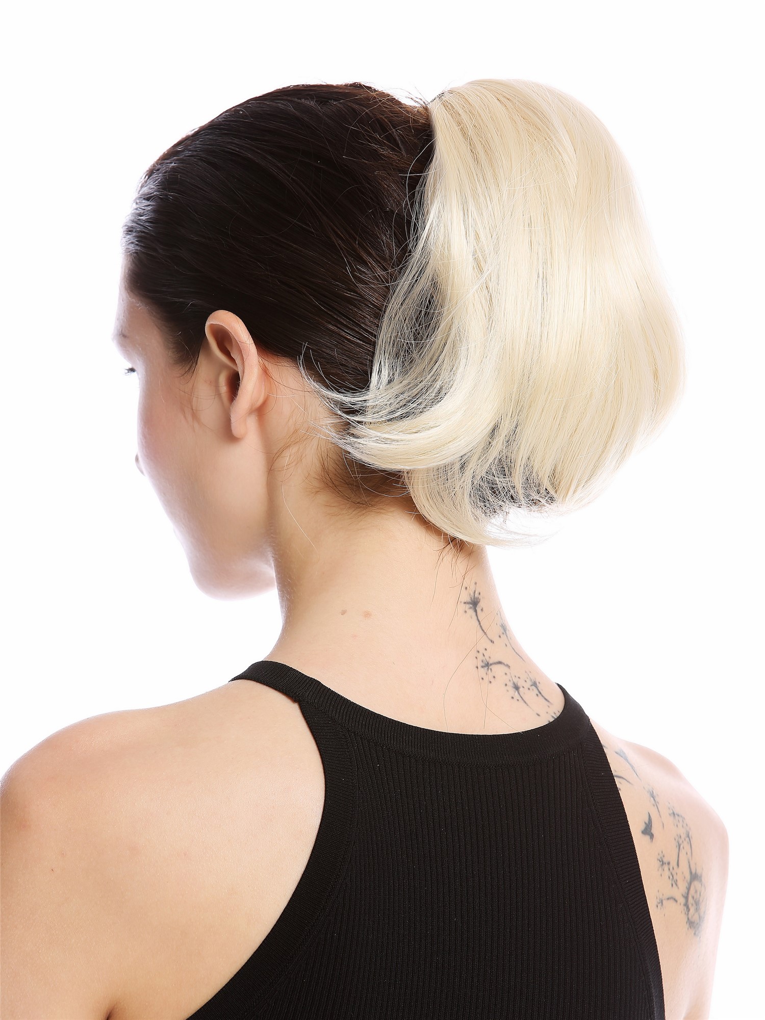 Ponytail Hairpiece very short straight but voluminous platinum blonde N869, view 2, WIG ME UP: Your Perücken Online Shop Ponytails, platinum blonde, curled, short