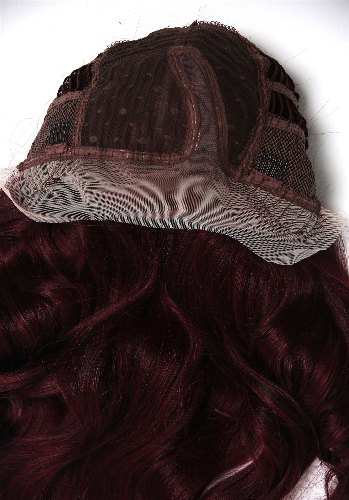 Quality Wigs, Ladies, black-red mix, curled, long