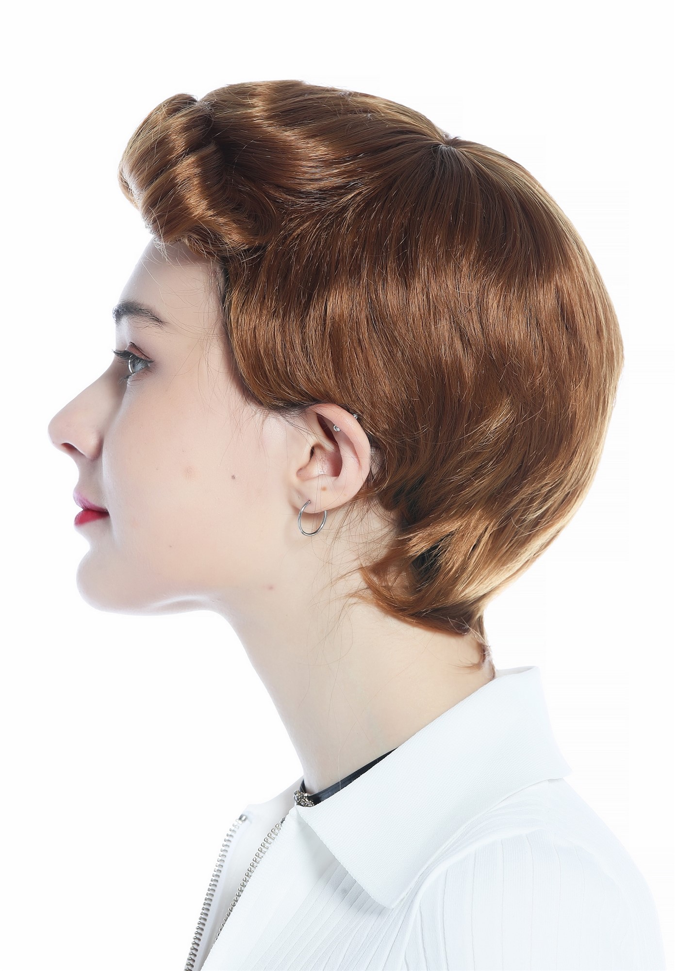 DW3333-27 Wig Men Women unisex short straight curled quiff strawberry blond, view 3, WIG ME UP: Your Perücken Online Shop Quality Wigs, Unisex, copper blonde, curled, short