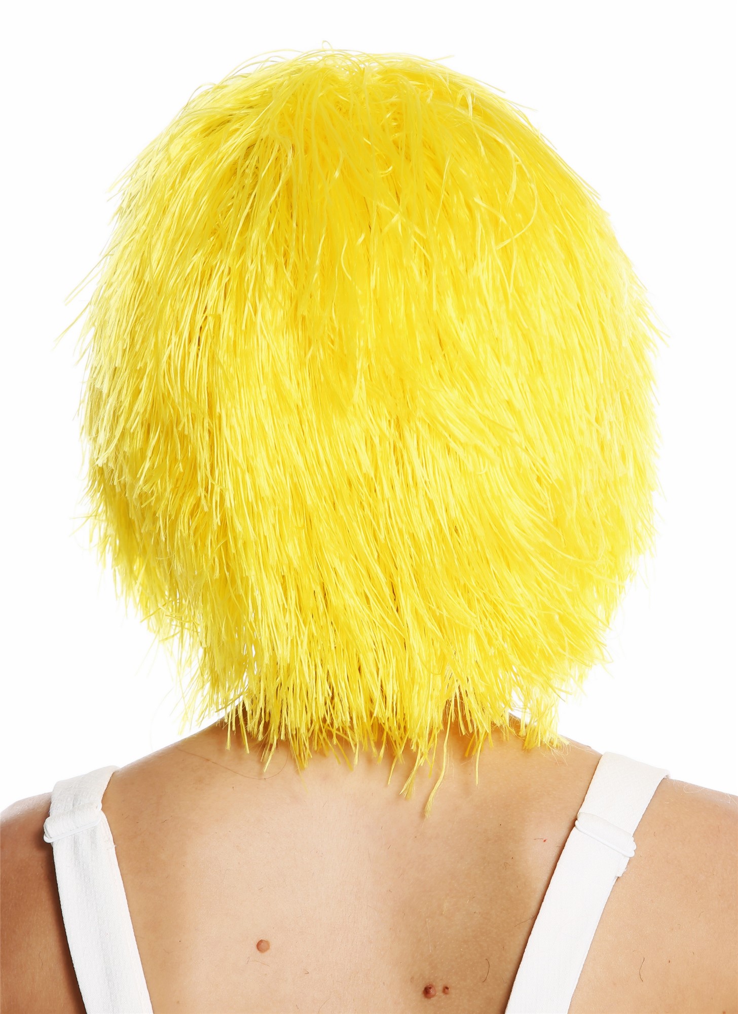 günstige Party Perücke, Perücke Struppig Wild Voluminös Clown Kobold Gelb MMSLW-K3070, Ansicht 4, WIG ME UP: Ihr Perücken Online Shop wellige Party Perücke Knallgelb kurze Haare Unisex