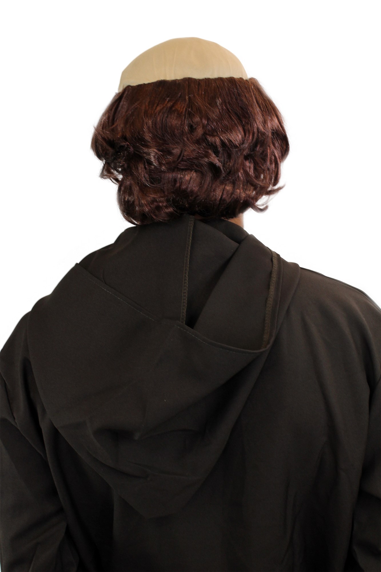 günstige Party Perücke, Perücke Mittelalter Mönch Tonsur braune Haare 739-P33, Ansicht 4, WIG ME UP: Ihr Perücken Online Shop wellige Party Perücke Mahagoni kurze Haare für Herren