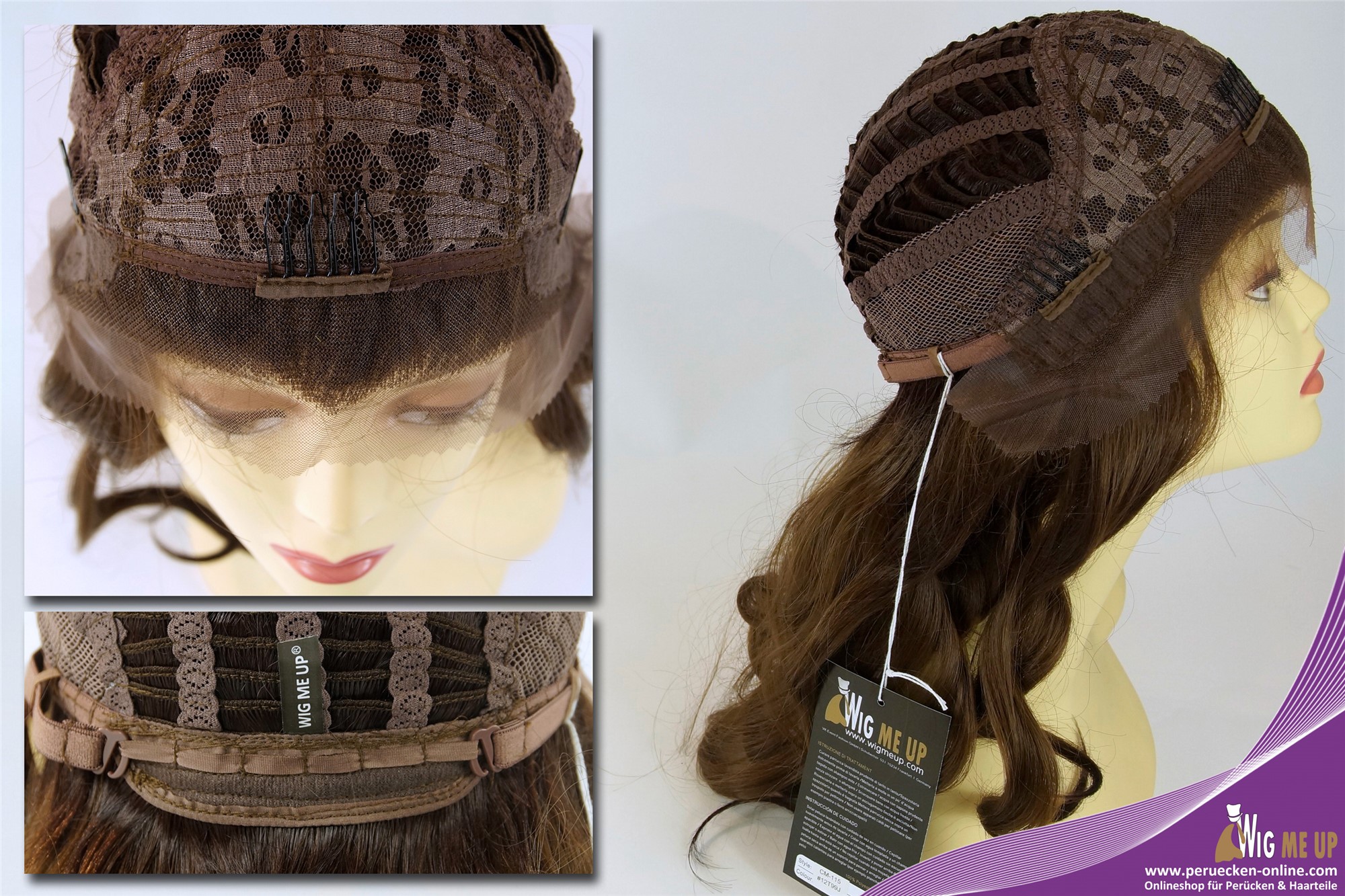 Quality Wigs, Ladies, brown mix, curled, long