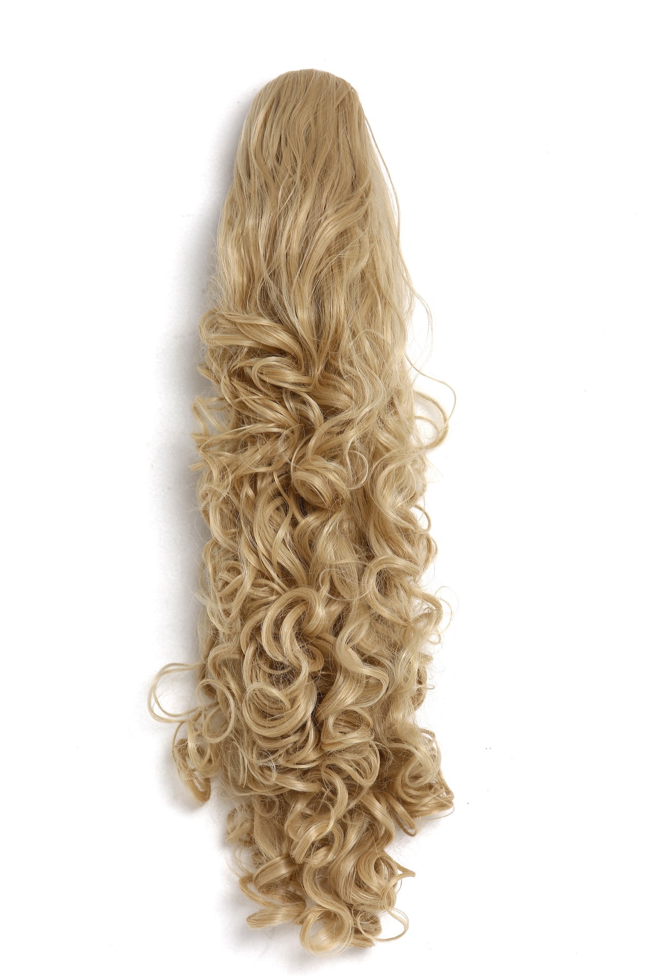 lockiges Zopf-Haarteil Hellblond-Goldblond-Mix 60 cm lang