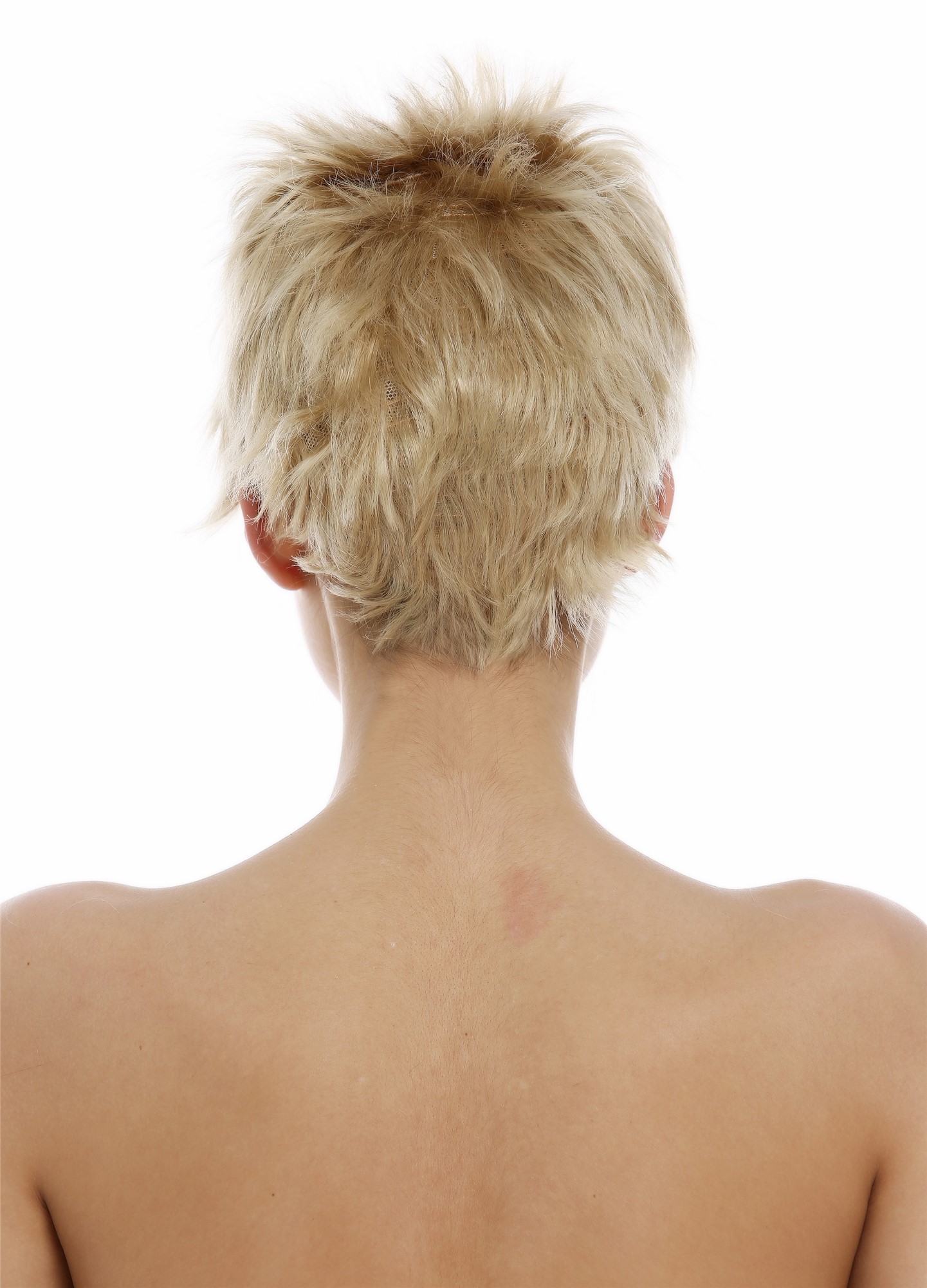 Wig Human Hair Women Men short frayed spiky Pixie micro bangs blond M276-HH, view 6, WIG ME UP: Your Perücken Online Shop Quality Wigs, Ladies, ash blonde, straight, short