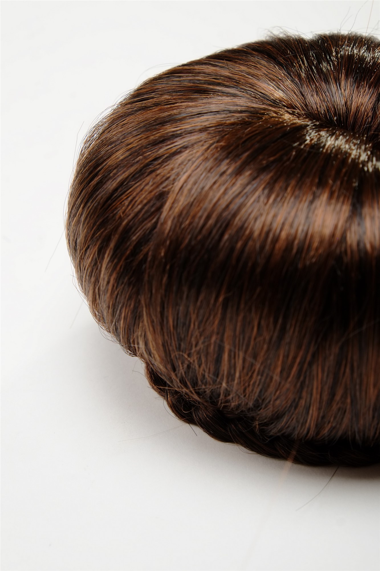 Dutt Haarknoten 50er 60er Kastanie Braun-Mix N372-2T30, Ansicht 3, WIG ME UP: Ihr Perücken Online Shop glatter Dutt Haarteil Schwarzbraun-Kupferbraun-Mix