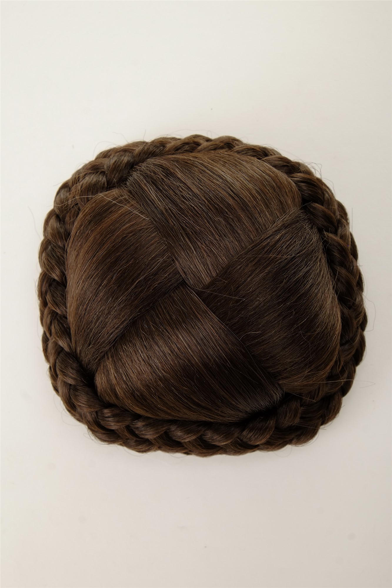 Hair Bun, medium ash brown, Braided, short