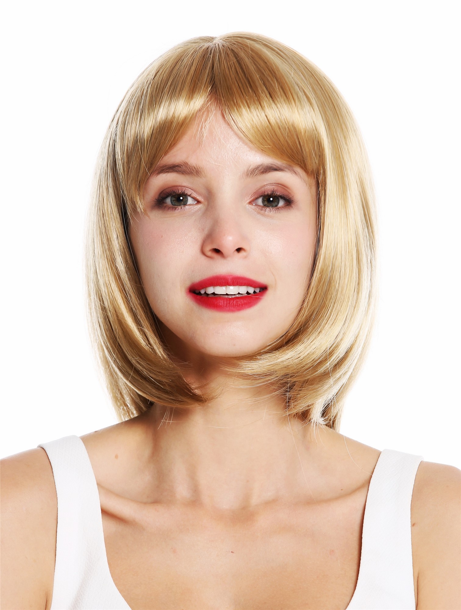 Women's wig medium length layered sleek waved tips blonde golden blonde VK-28, view 2, WIG ME UP: Your Perücken Online Shop Quality Wigs, Ladies, golden blonde, straight, long