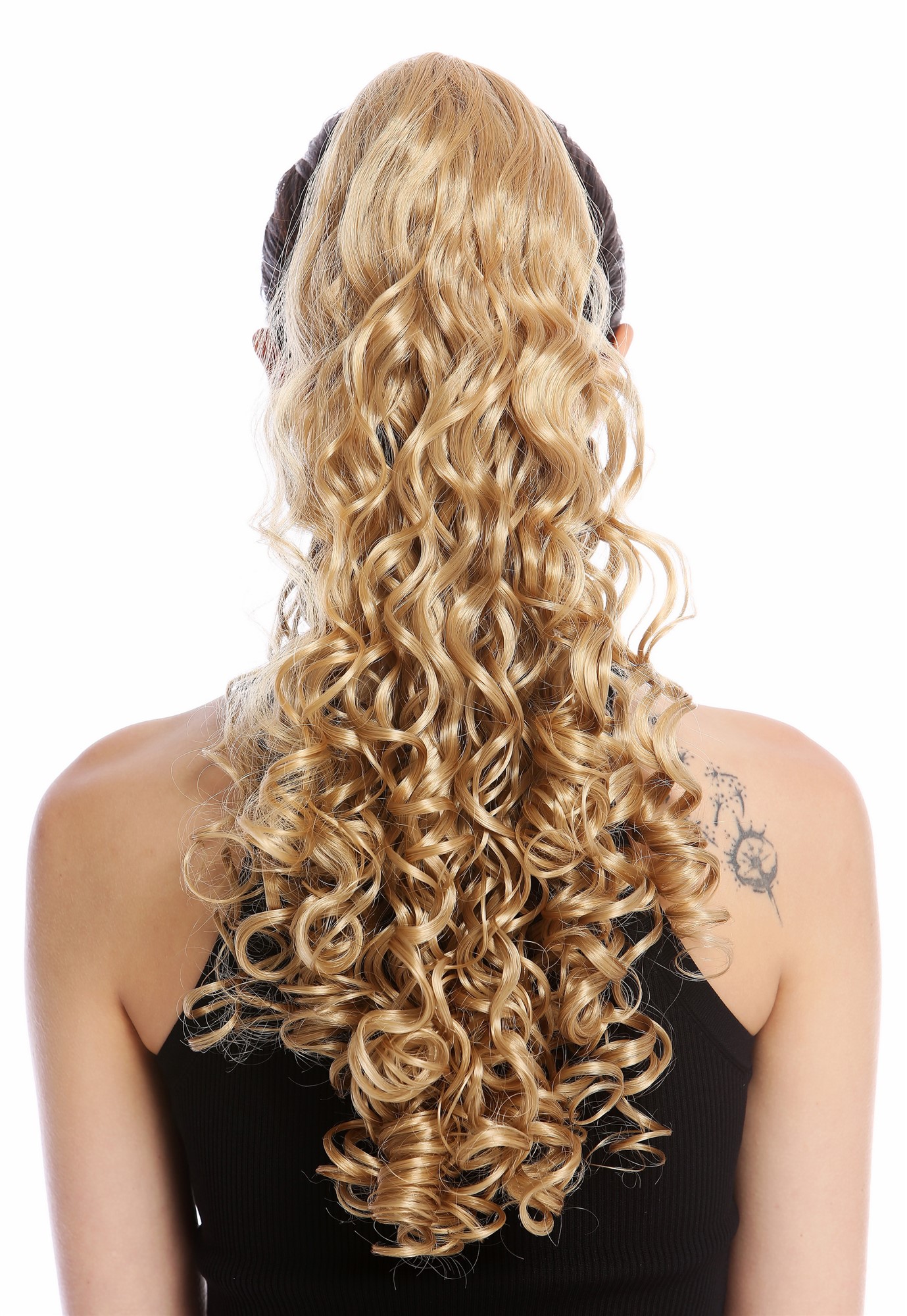 hochwertiger Zopf Pferdeschwanz Voluminös Locken Goldblond 19AXL-V-24B, Ansicht 2, WIG ME UP: Ihr Perücken Online Shop lockiges Zopf-Haarteil Goldblond 50 cm lang
