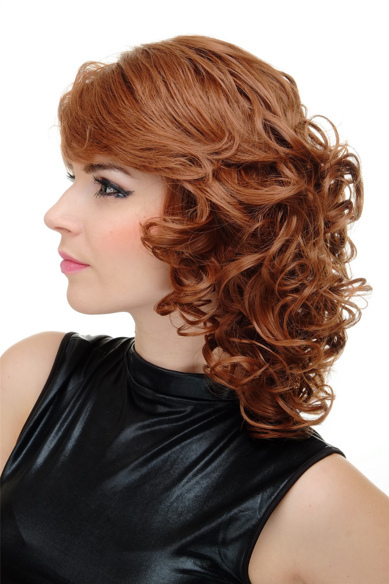 hochwertige Qualitätsperücken, Perücke Damen schulterlang Locken kupferbraun ETW-7155AHT-30, Ansicht 2, WIG ME UP: Ihr Perücken Online Shop lockige Tressen-Perücke Kupferbraun schulterlange Haare für Damen