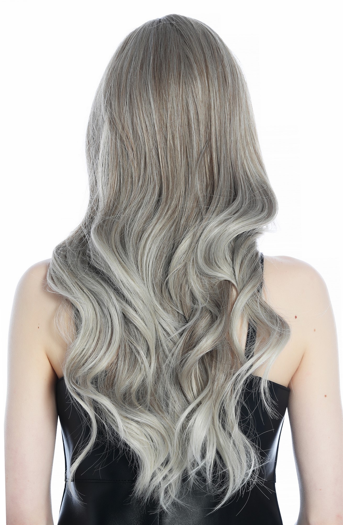 hochwertige Qualitätsperücken, Perücke sehr lang wellig Balayage Mittelblond platinblonde Strähnen LC272N-10T85/88A, Ansicht 4, WIG ME UP: Ihr Perücken Online Shop wellige Tressen-Perücke mit Kopfhaut-Imitat Mittelblond mit Platinblonde Strähnen lange Haare für Damen