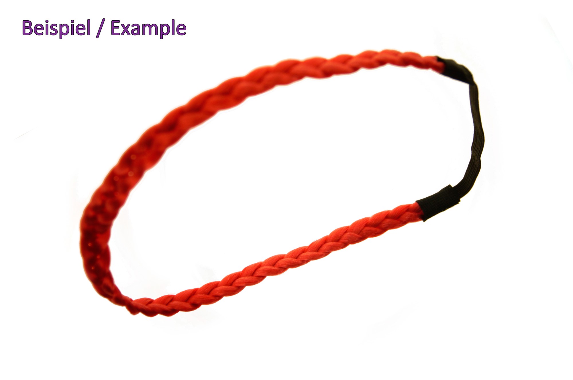 Geflochtenes Haarband 1 cm schmal Tiefschwarz CXT-009-001, Ansicht 4, WIG ME UP: Ihr Perücken Online Shop Haarreifen geflochten Schwarz 40 cm